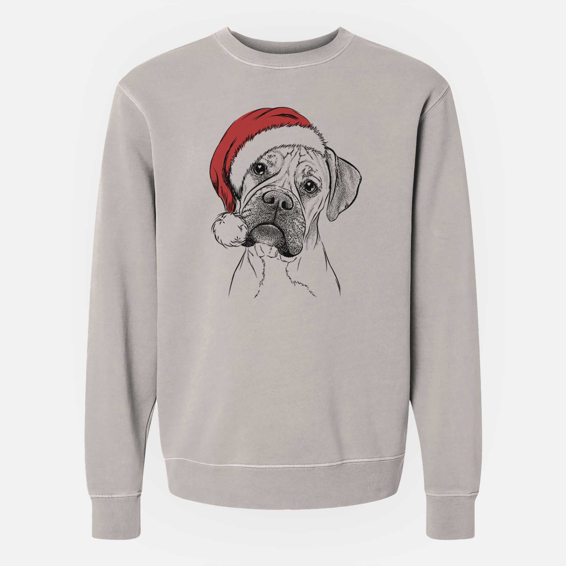 Santa Reuby the Boxer - Unisex Pigment Dyed Crew Sweatshirt