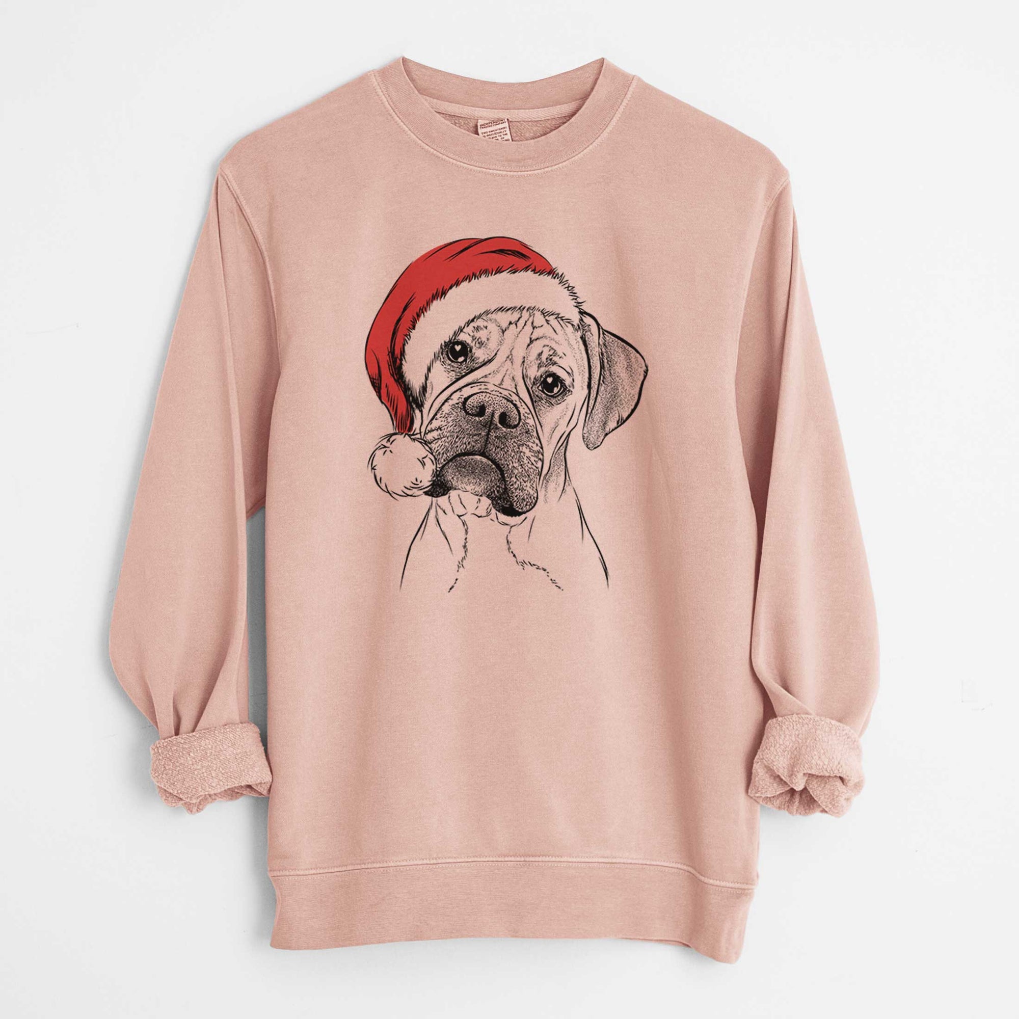 Santa Reuby the Boxer - Unisex Pigment Dyed Crew Sweatshirt