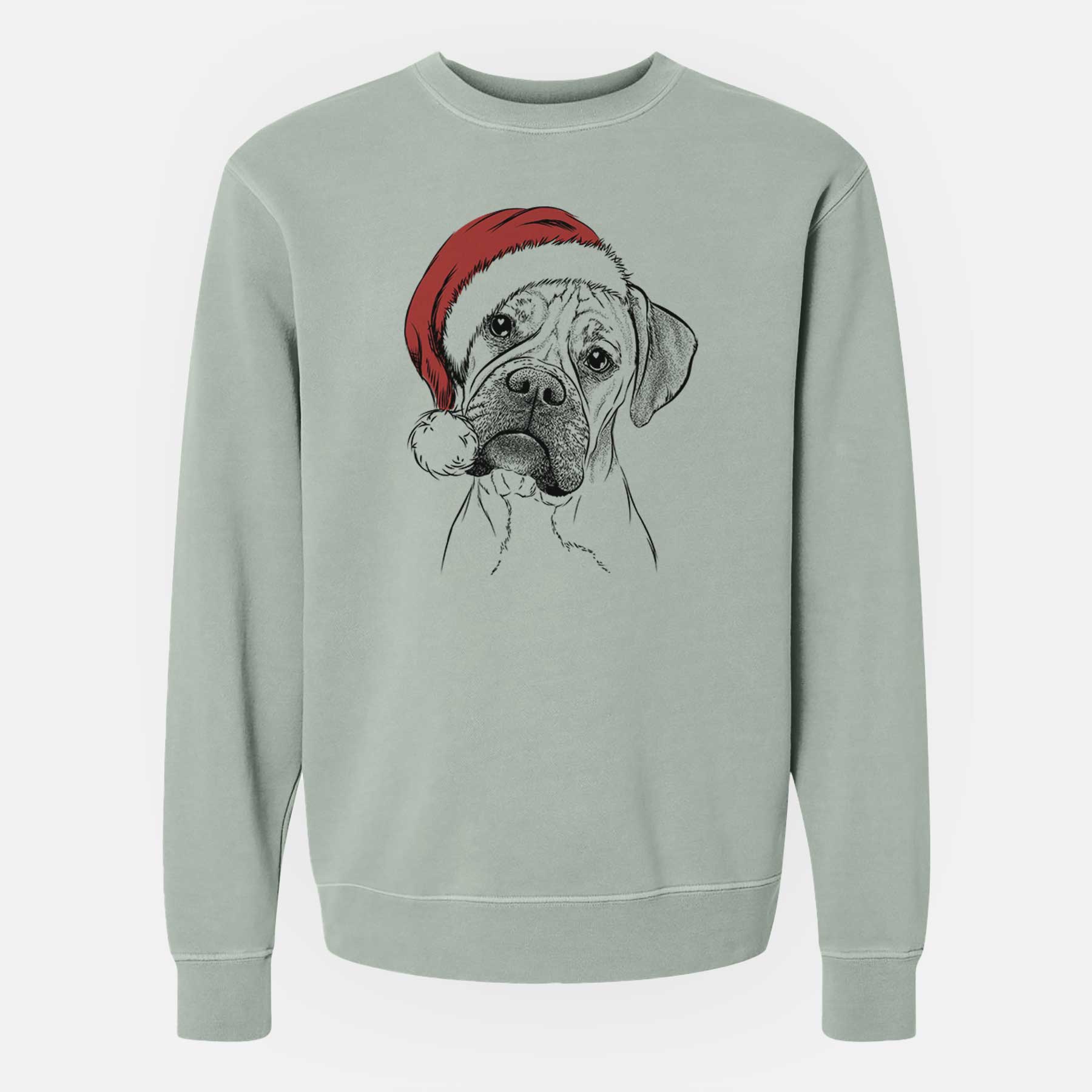 Santa Reuby the Boxer - Unisex Pigment Dyed Crew Sweatshirt