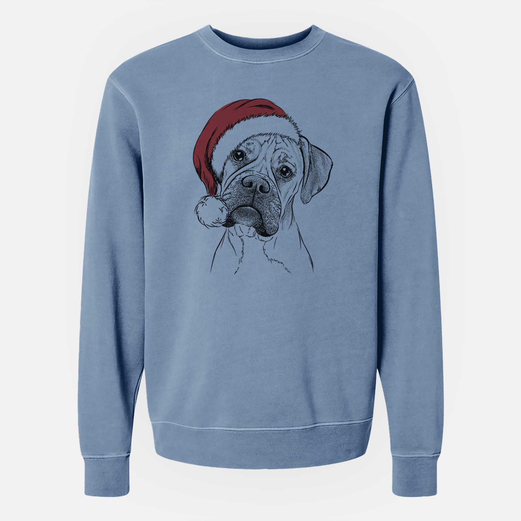 Santa Reuby the Boxer - Unisex Pigment Dyed Crew Sweatshirt