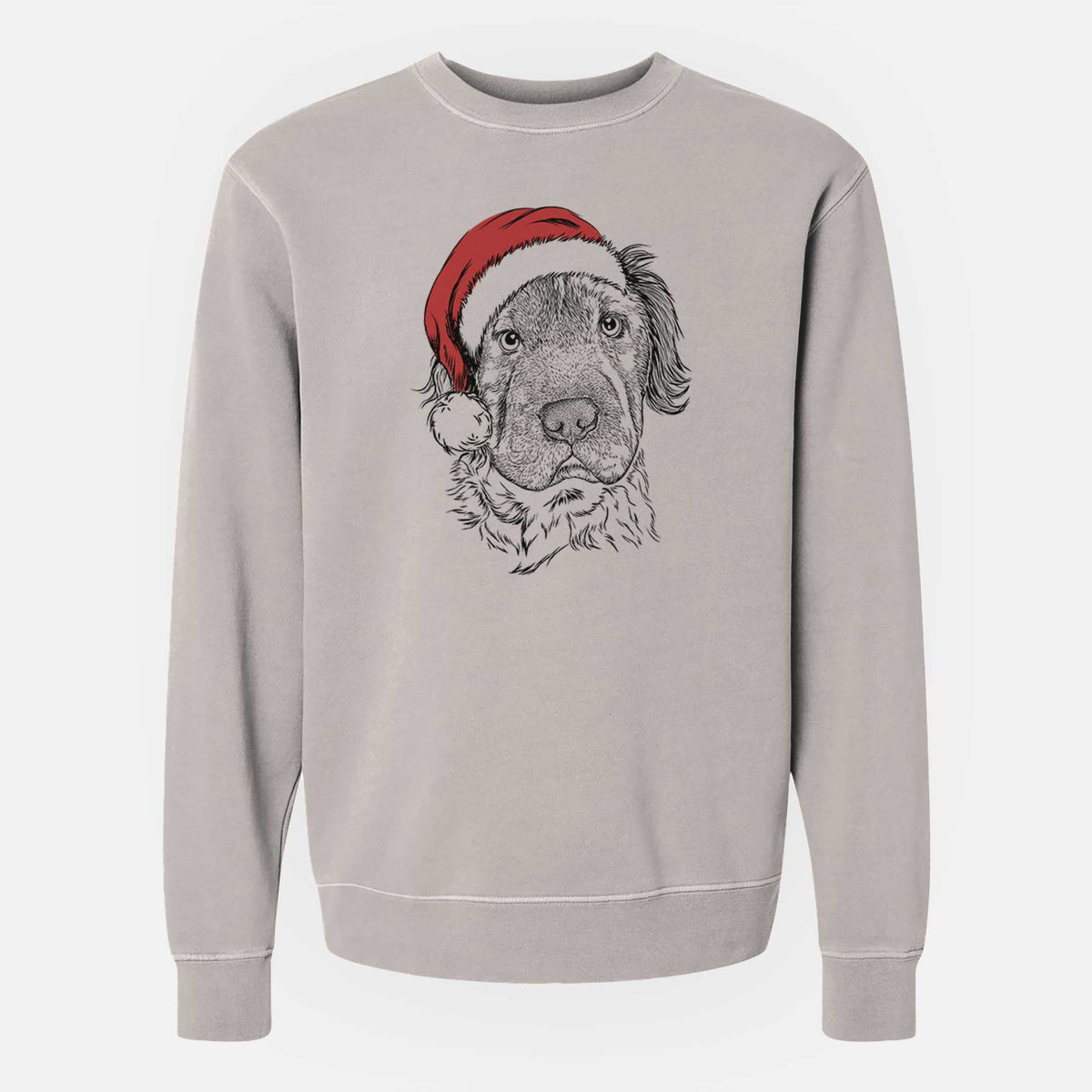 Santa Rex the Mini Hippo - Unisex Pigment Dyed Crew Sweatshirt