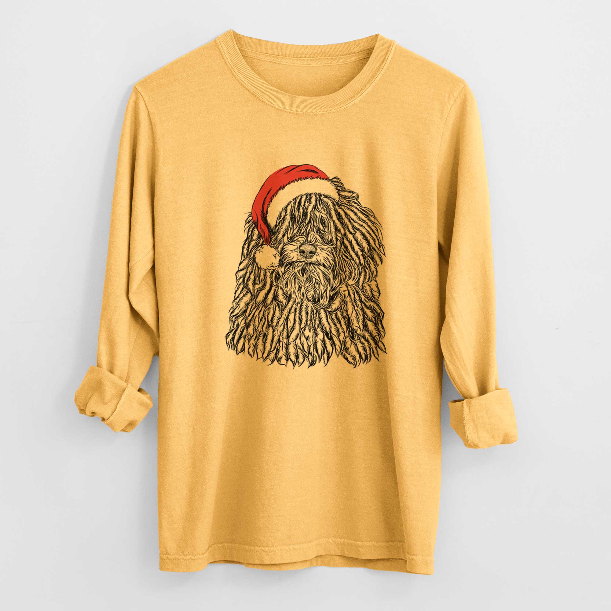 Santa Rezi the Puli - Heavyweight 100% Cotton Long Sleeve