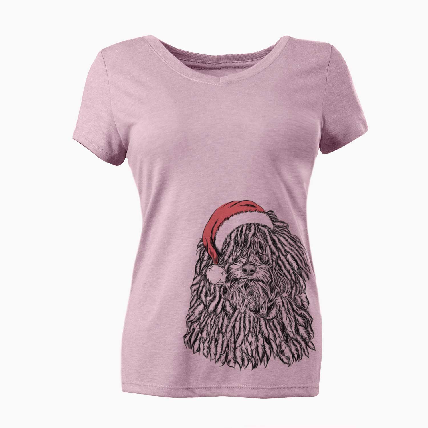 Santa Rezi the Puli - Women's V-neck Shirt