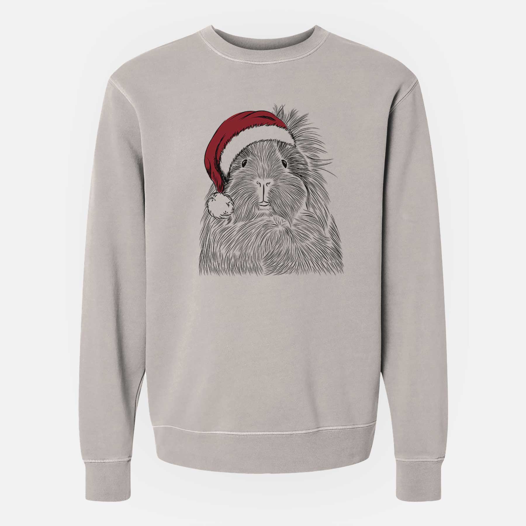 Santa Rhino the Guinea Pig - Unisex Pigment Dyed Crew Sweatshirt