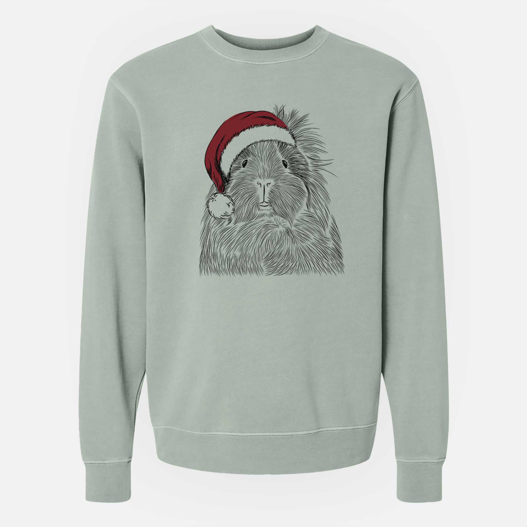 Santa Rhino the Guinea Pig - Unisex Pigment Dyed Crew Sweatshirt