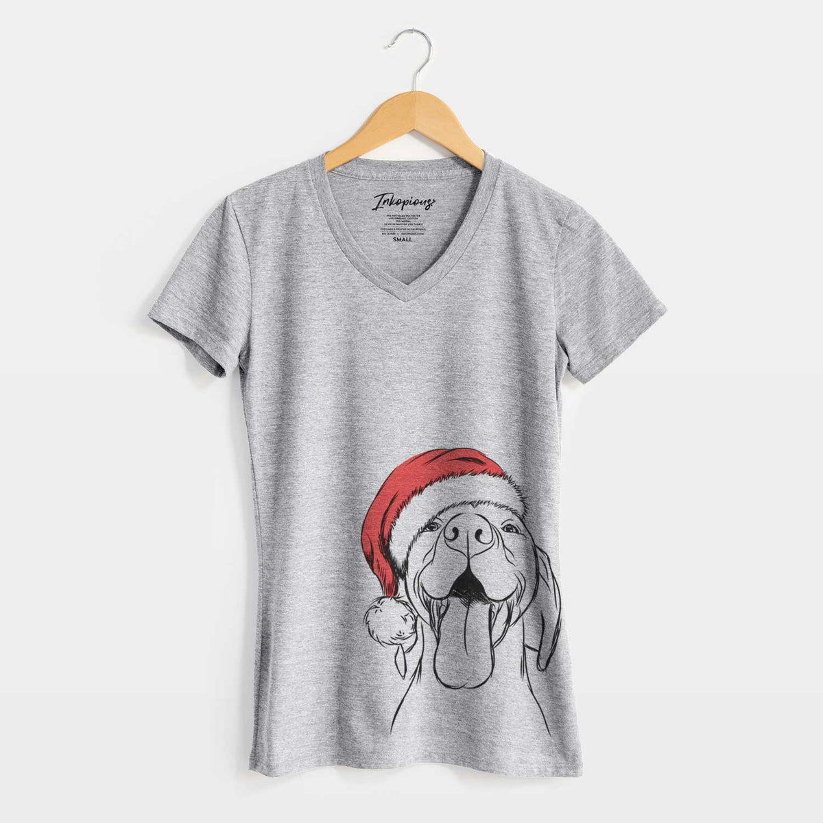 Santa Rhys the Vizsla - Women's V-neck Shirt