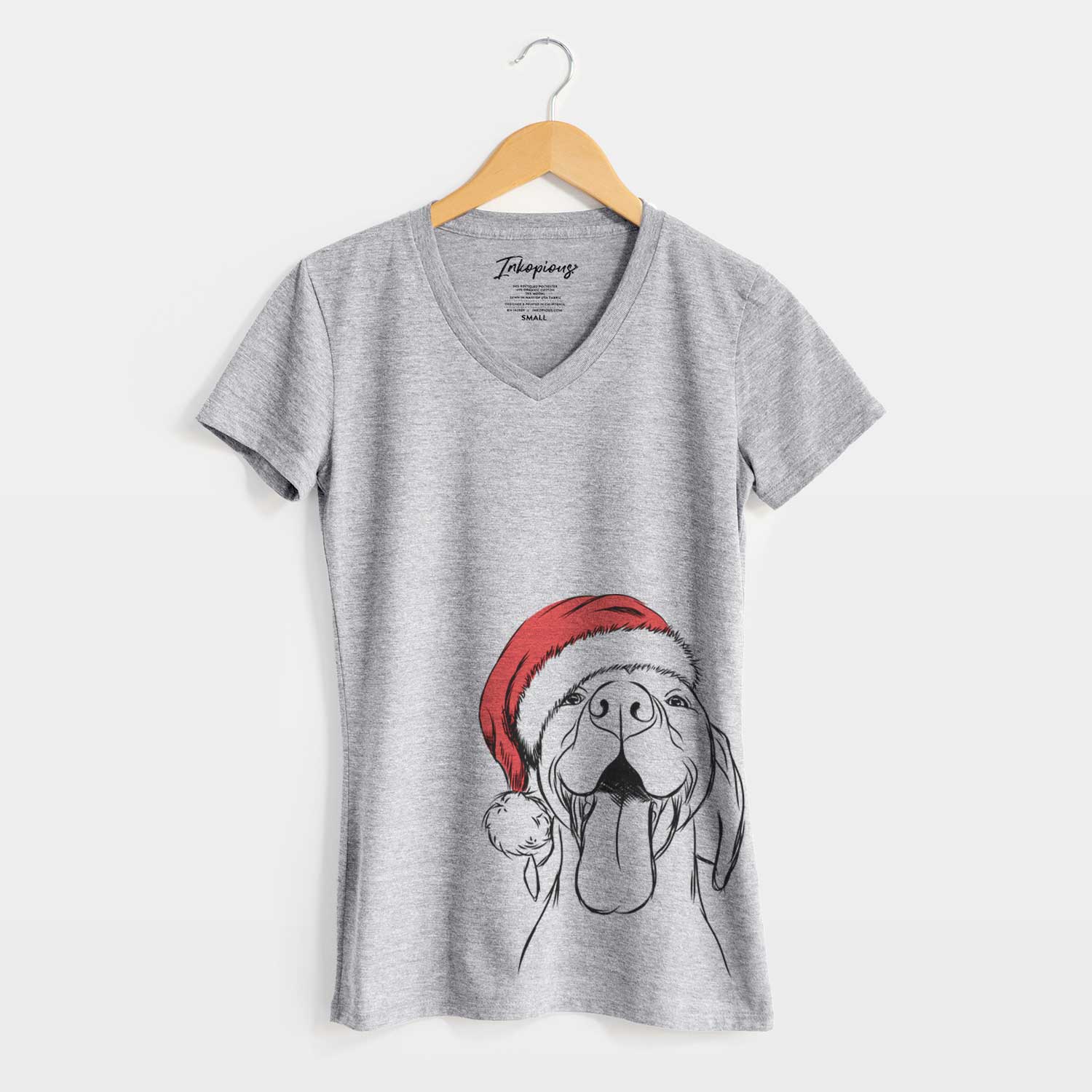 Santa Rhys the Vizsla - Women's V-neck Shirt