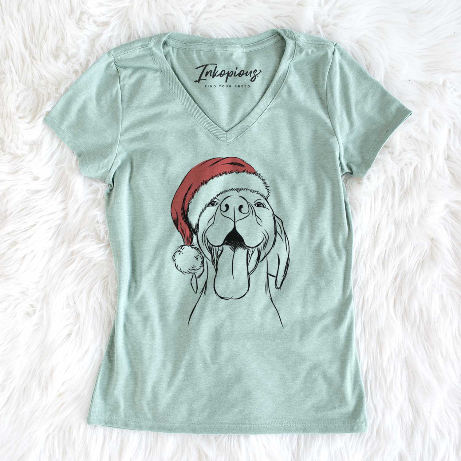 Santa Rhys the Vizsla - Women's V-neck Shirt