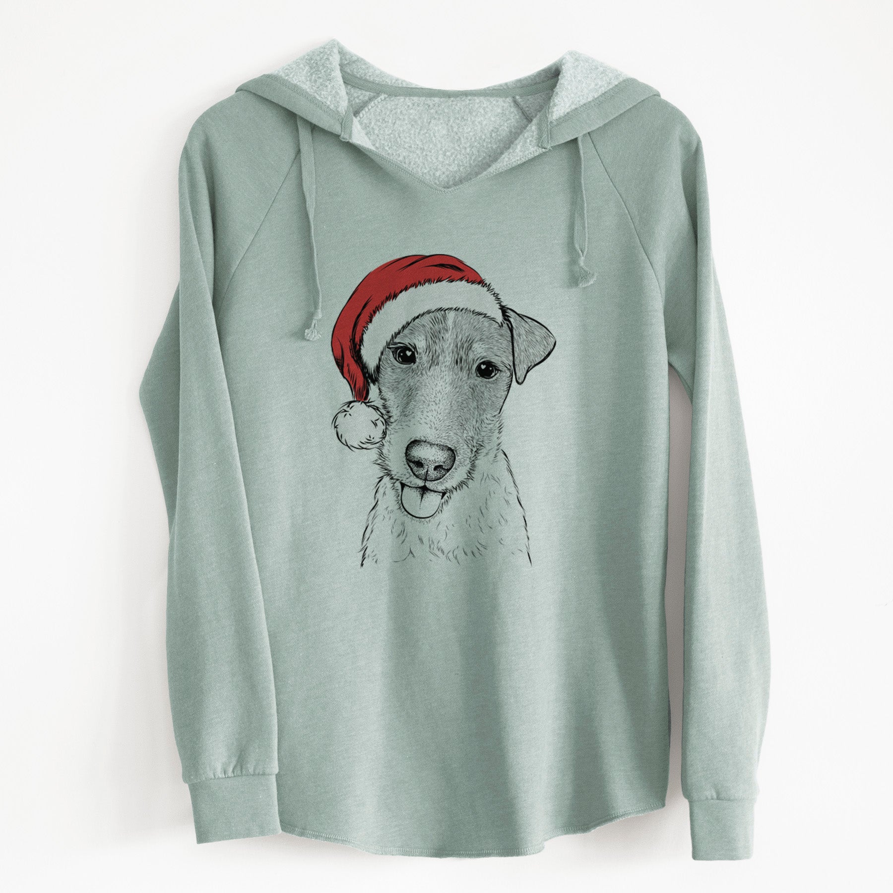 Santa Rider the Parson Russell Terrier - Cali Wave Hooded Sweatshirt