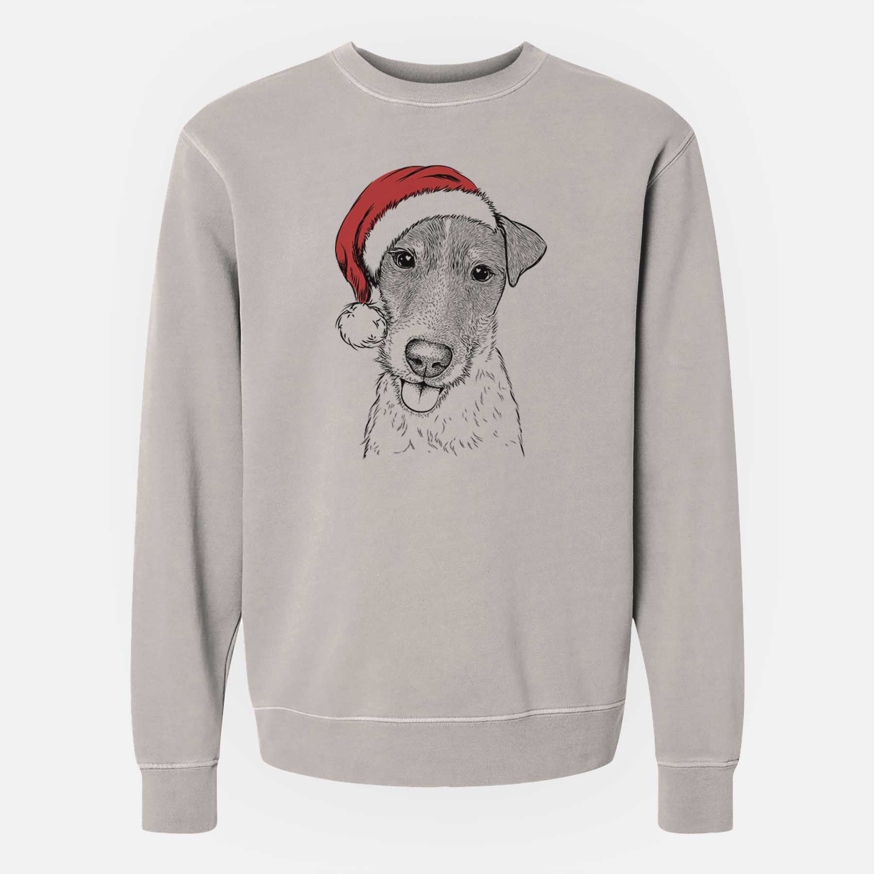 Santa Rider the Parson Russell Terrier - Unisex Pigment Dyed Crew Sweatshirt