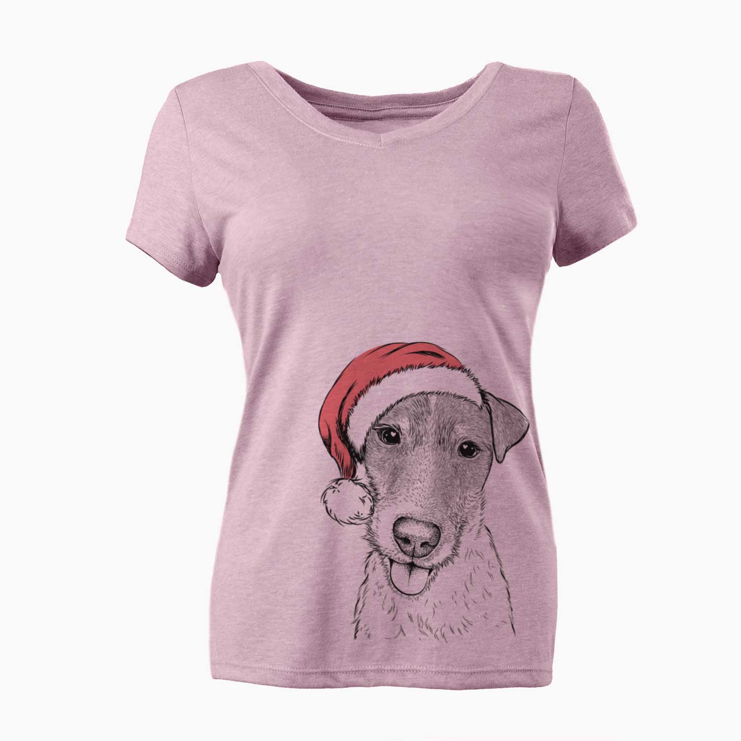 Santa Rider the Parson Russell Terrier - Women's V-neck Shirt