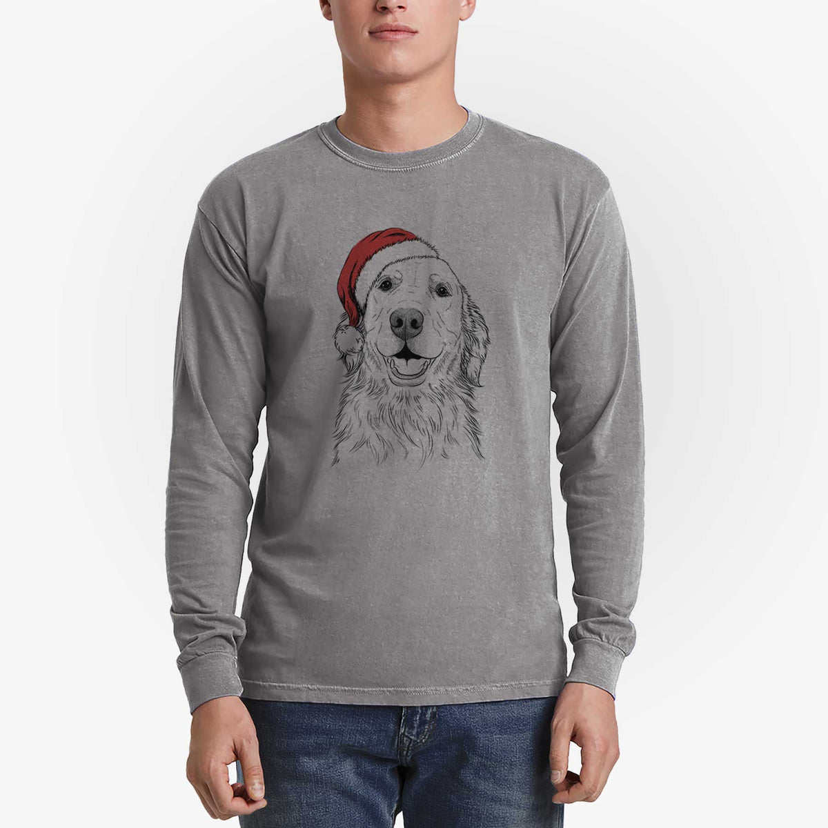 Santa Ridge the Golden Retriever - Heavyweight 100% Cotton Long Sleeve