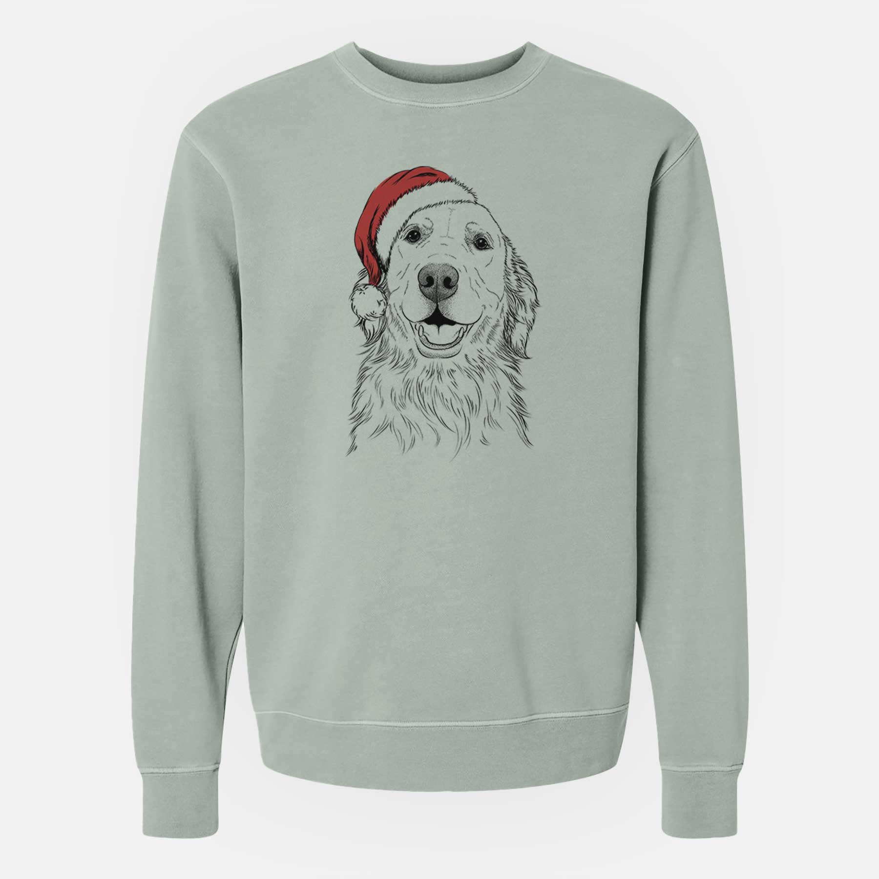 Santa Ridge the Golden Retriever - Unisex Pigment Dyed Crew Sweatshirt