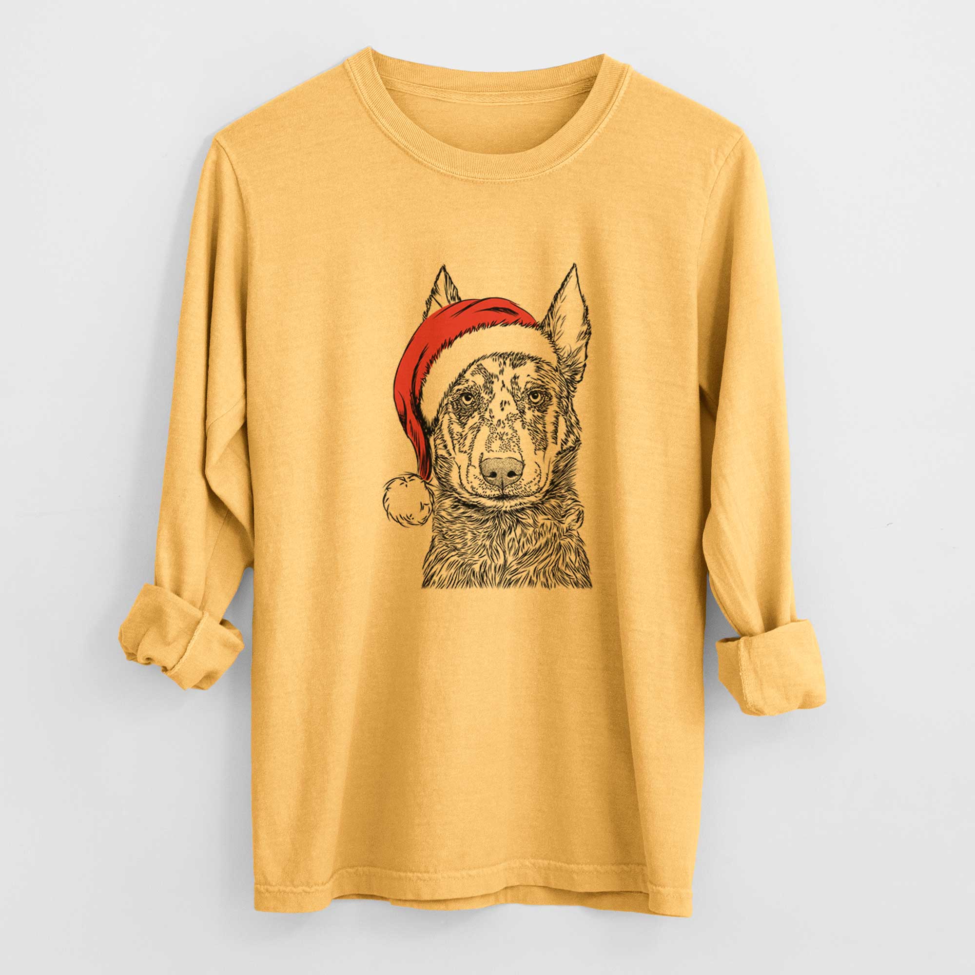 Santa Riggs the Beauceron - Heavyweight 100% Cotton Long Sleeve