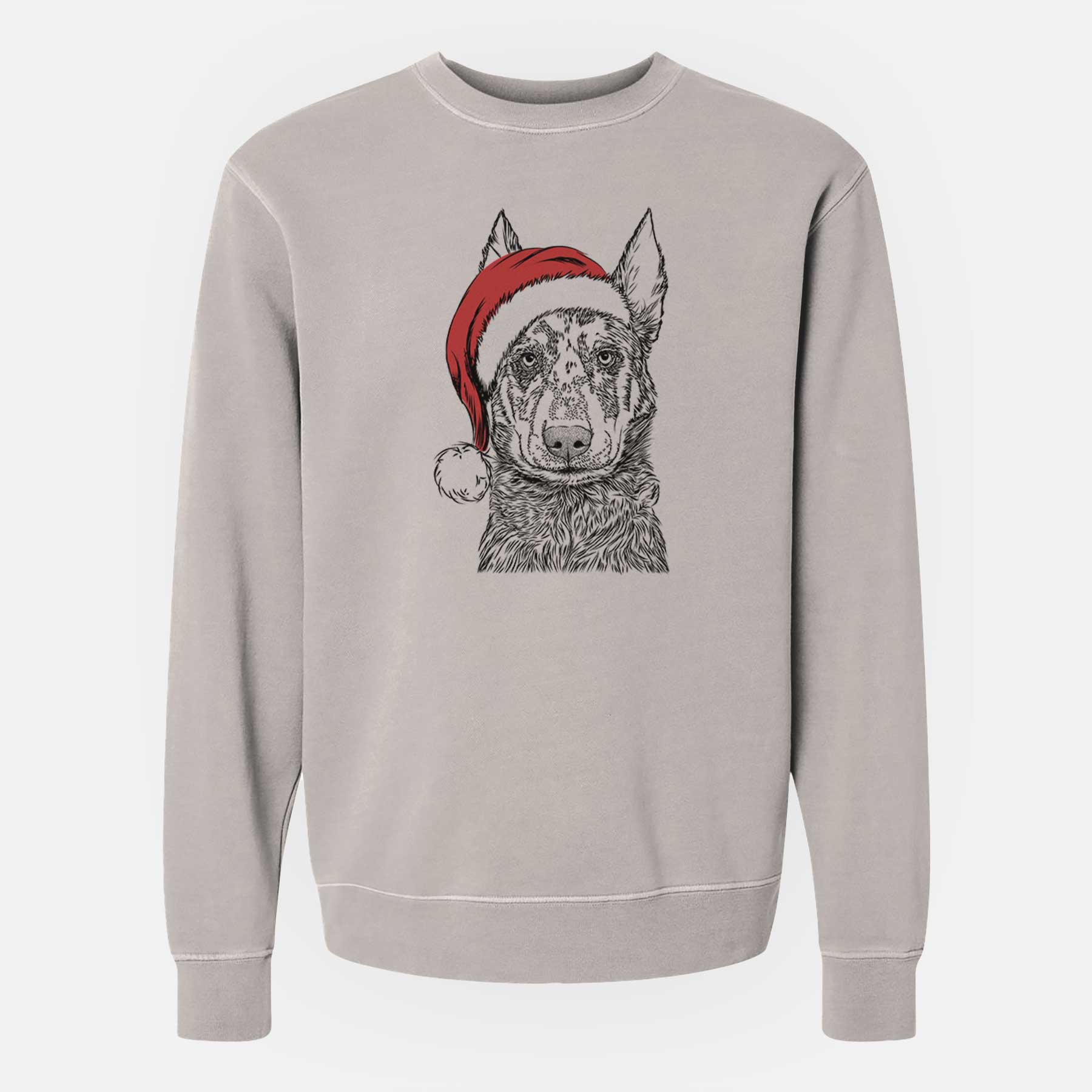 Santa Riggs the Beauceron - Unisex Pigment Dyed Crew Sweatshirt