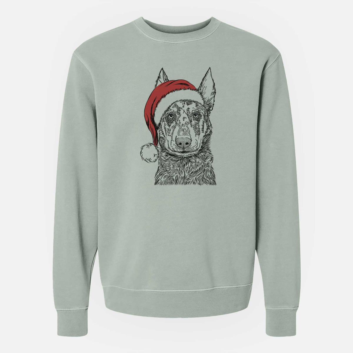 Santa Riggs the Beauceron - Unisex Pigment Dyed Crew Sweatshirt