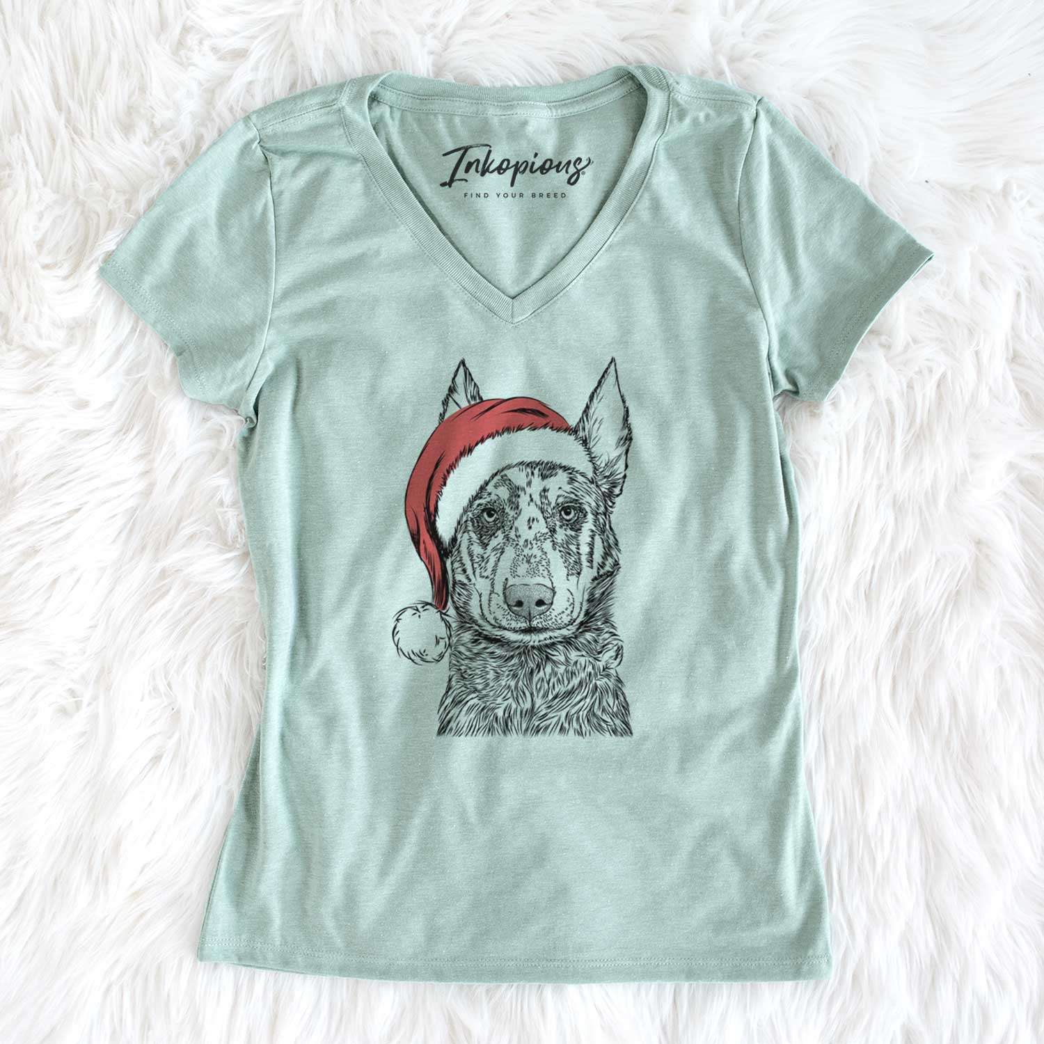 Santa Riggs the Beauceron - Women's V-neck Shirt