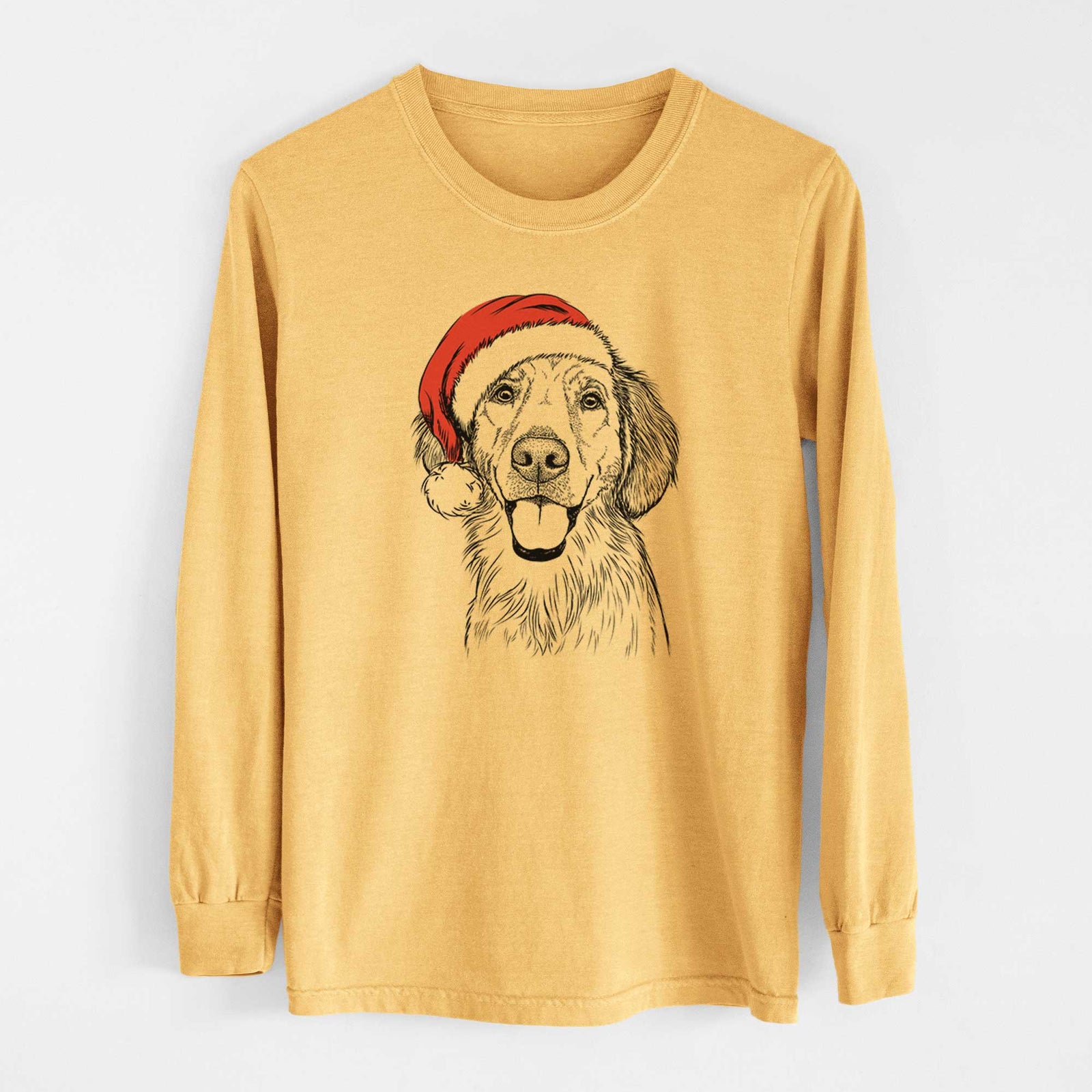 Santa Riley the Golden Retriever - Heavyweight 100% Cotton Long Sleeve