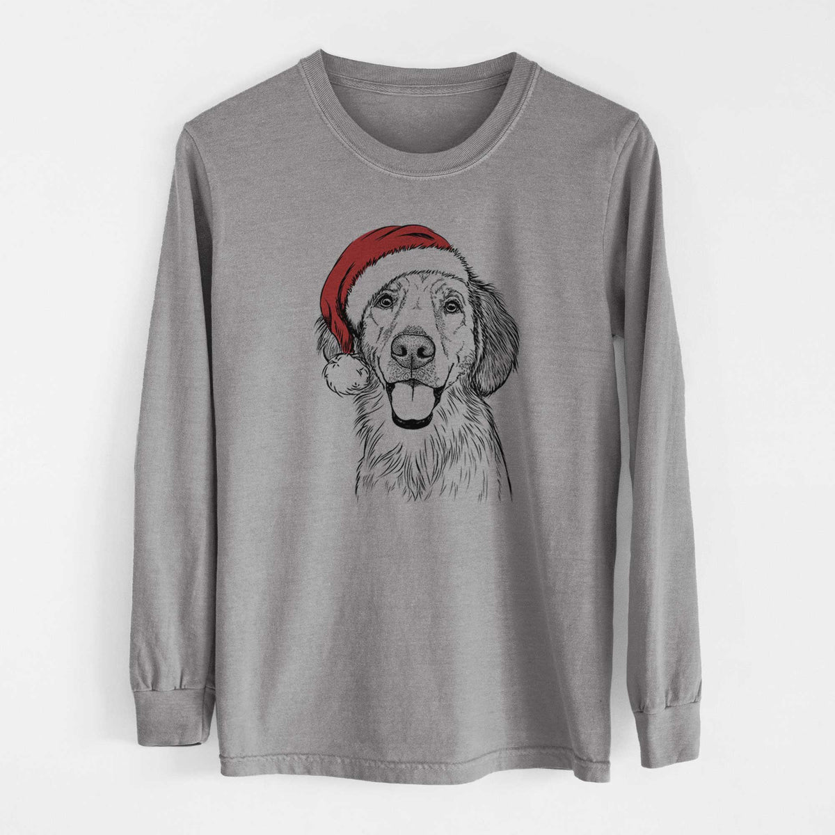 Santa Riley the Golden Retriever - Heavyweight 100% Cotton Long Sleeve