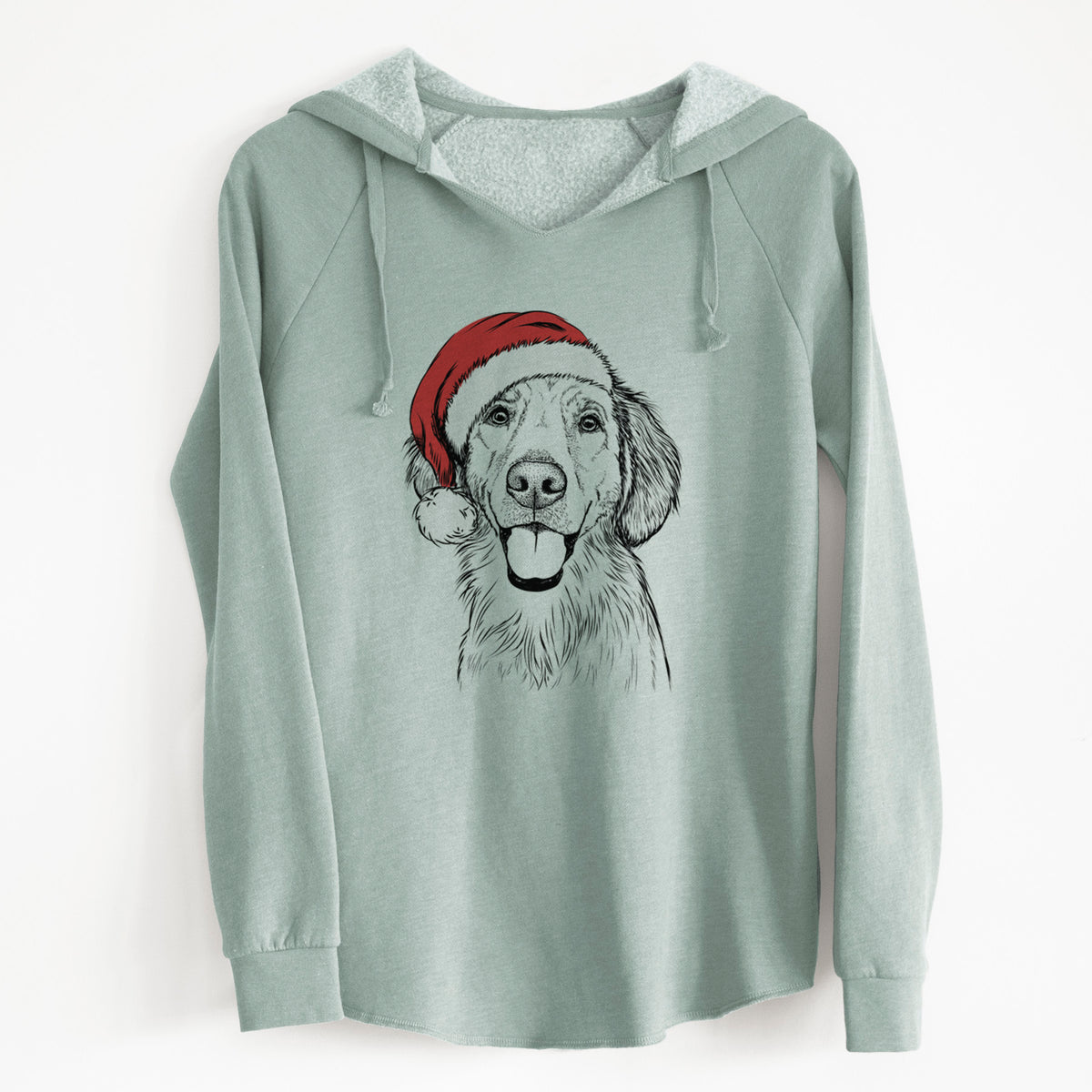 Santa Riley the Golden Retriever - Cali Wave Hooded Sweatshirt