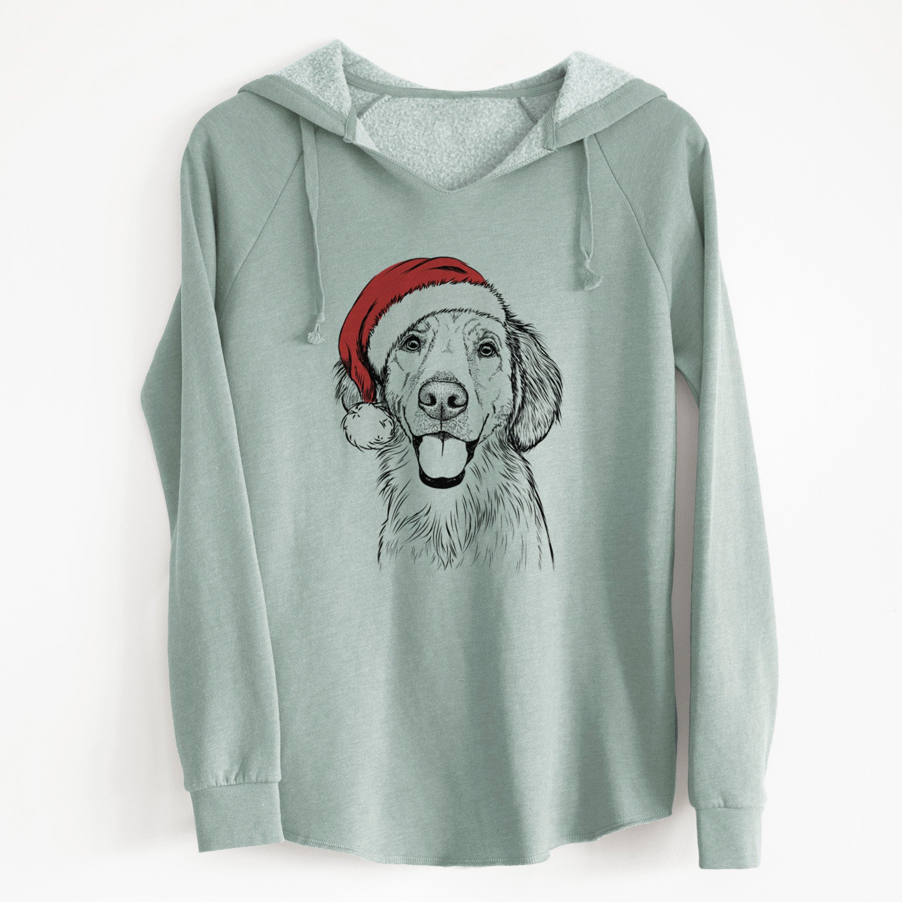 Santa Riley the Golden Retriever - Cali Wave Hooded Sweatshirt
