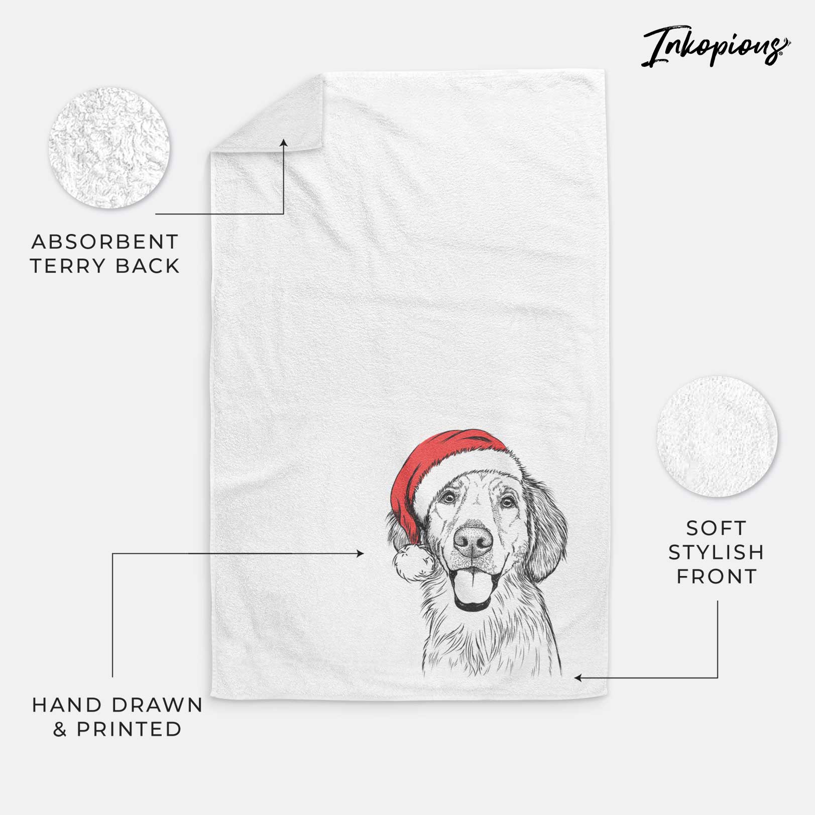 Riley the Golden Retriever Decorative Hand Towel