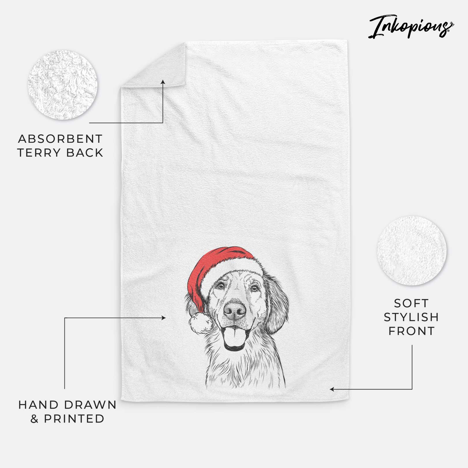 Riley the Golden Retriever Decorative Hand Towel