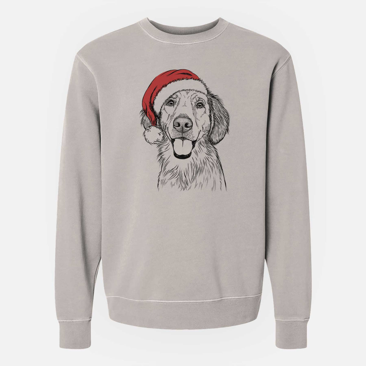 Santa Riley the Golden Retriever - Unisex Pigment Dyed Crew Sweatshirt