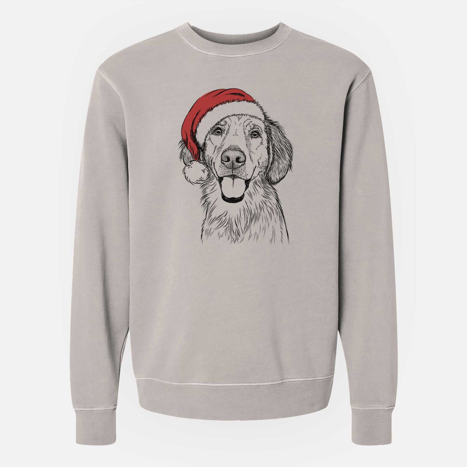 Santa Riley the Golden Retriever - Unisex Pigment Dyed Crew Sweatshirt
