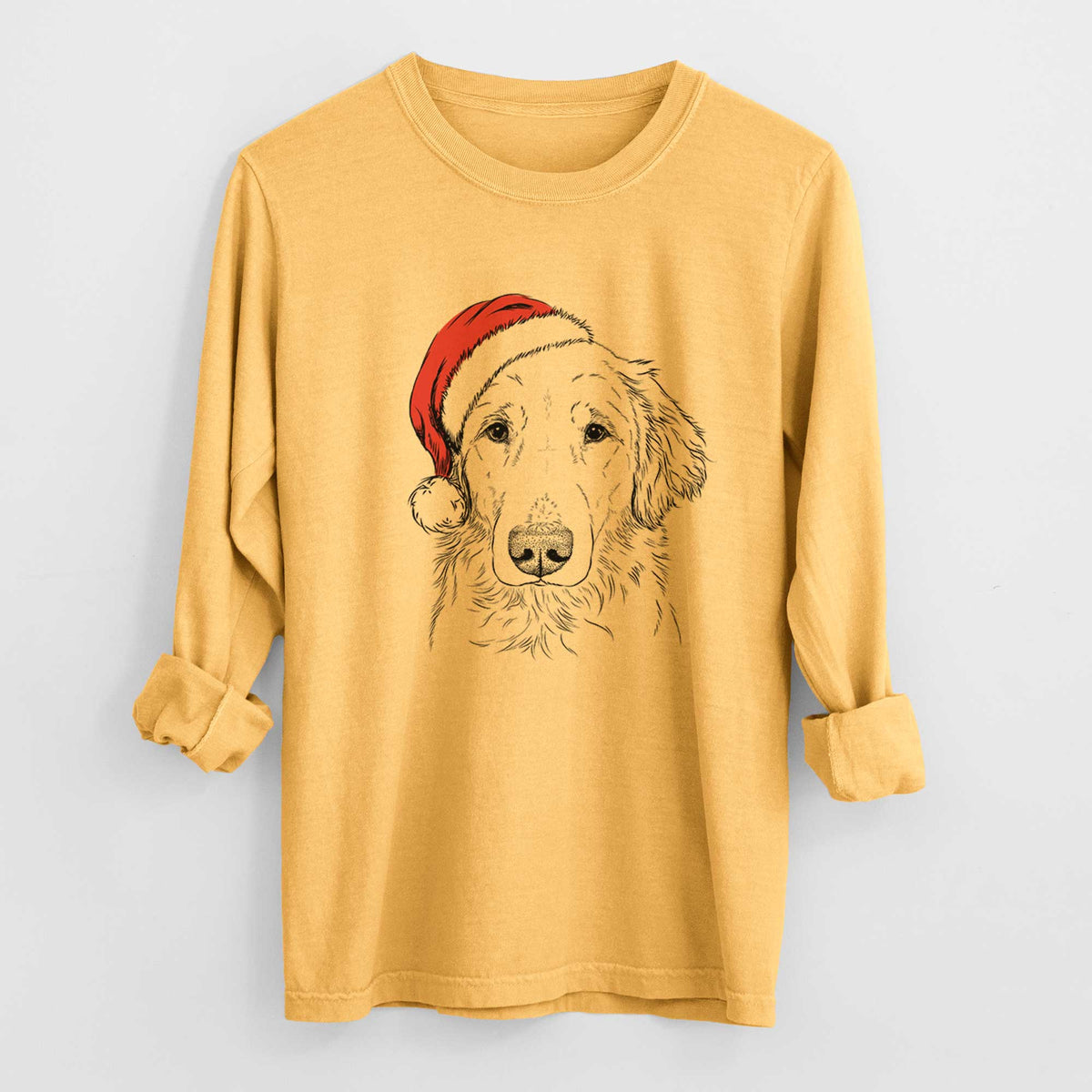 Santa Riley the Golden Retriever - Heavyweight 100% Cotton Long Sleeve