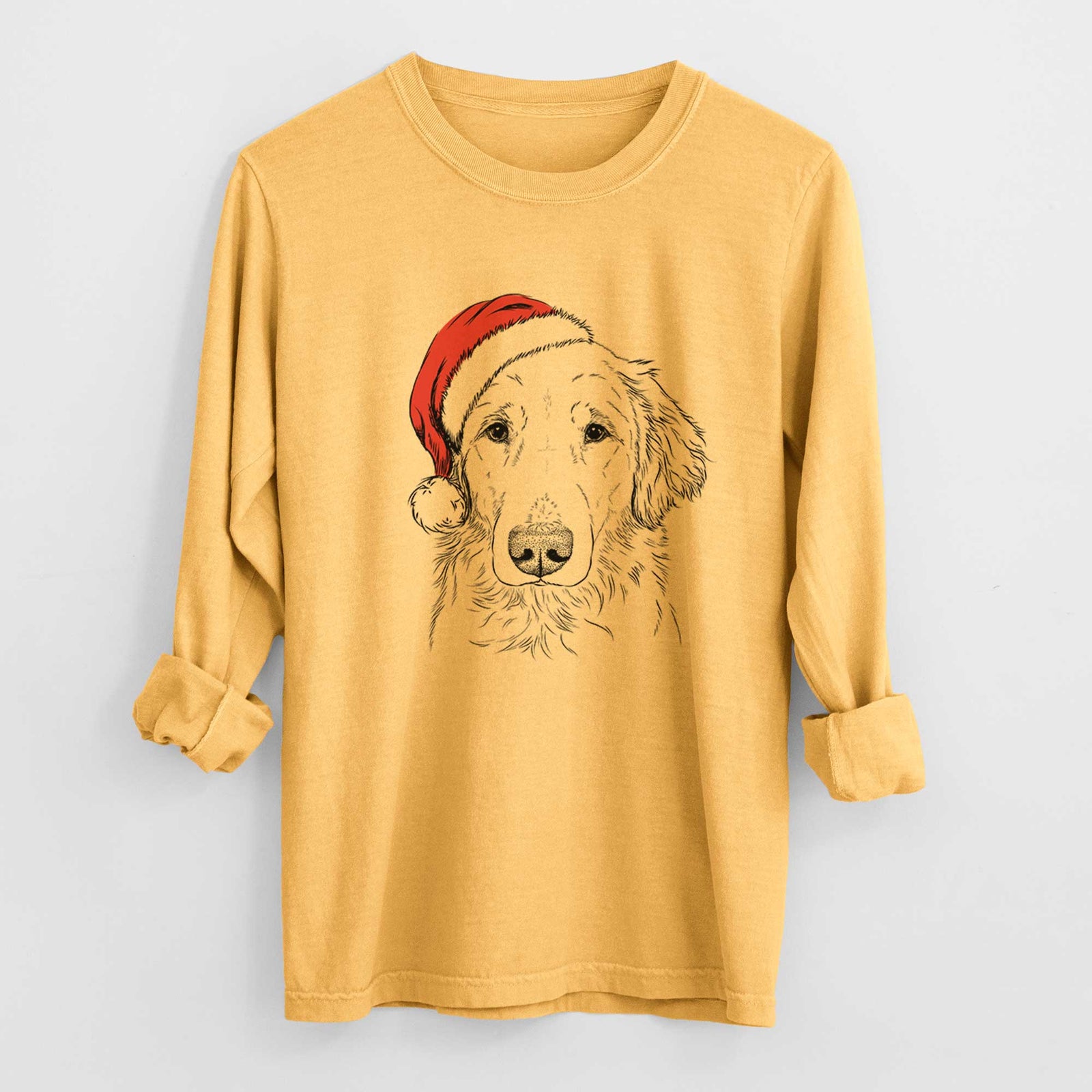 Santa Riley the Golden Retriever - Heavyweight 100% Cotton Long Sleeve