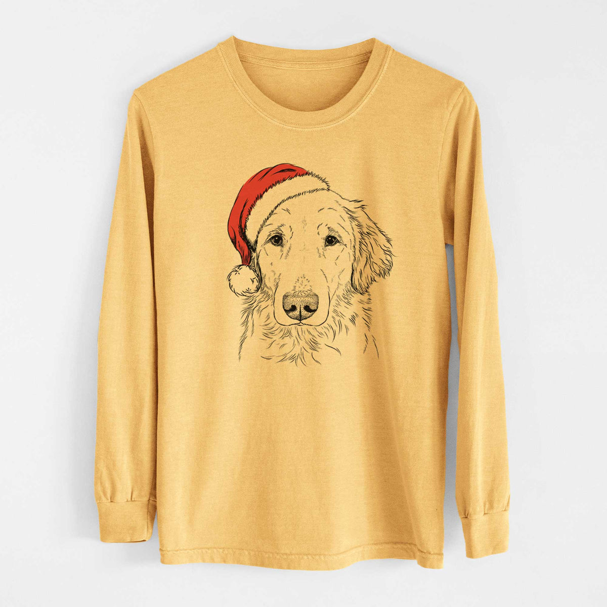 Santa Riley the Golden Retriever - Heavyweight 100% Cotton Long Sleeve