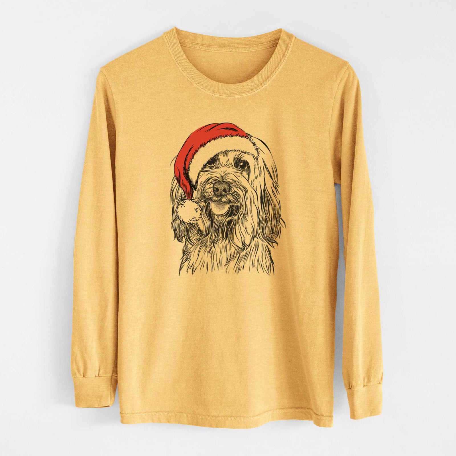 Santa Rime the Tibetan Terrier - Heavyweight 100% Cotton Long Sleeve