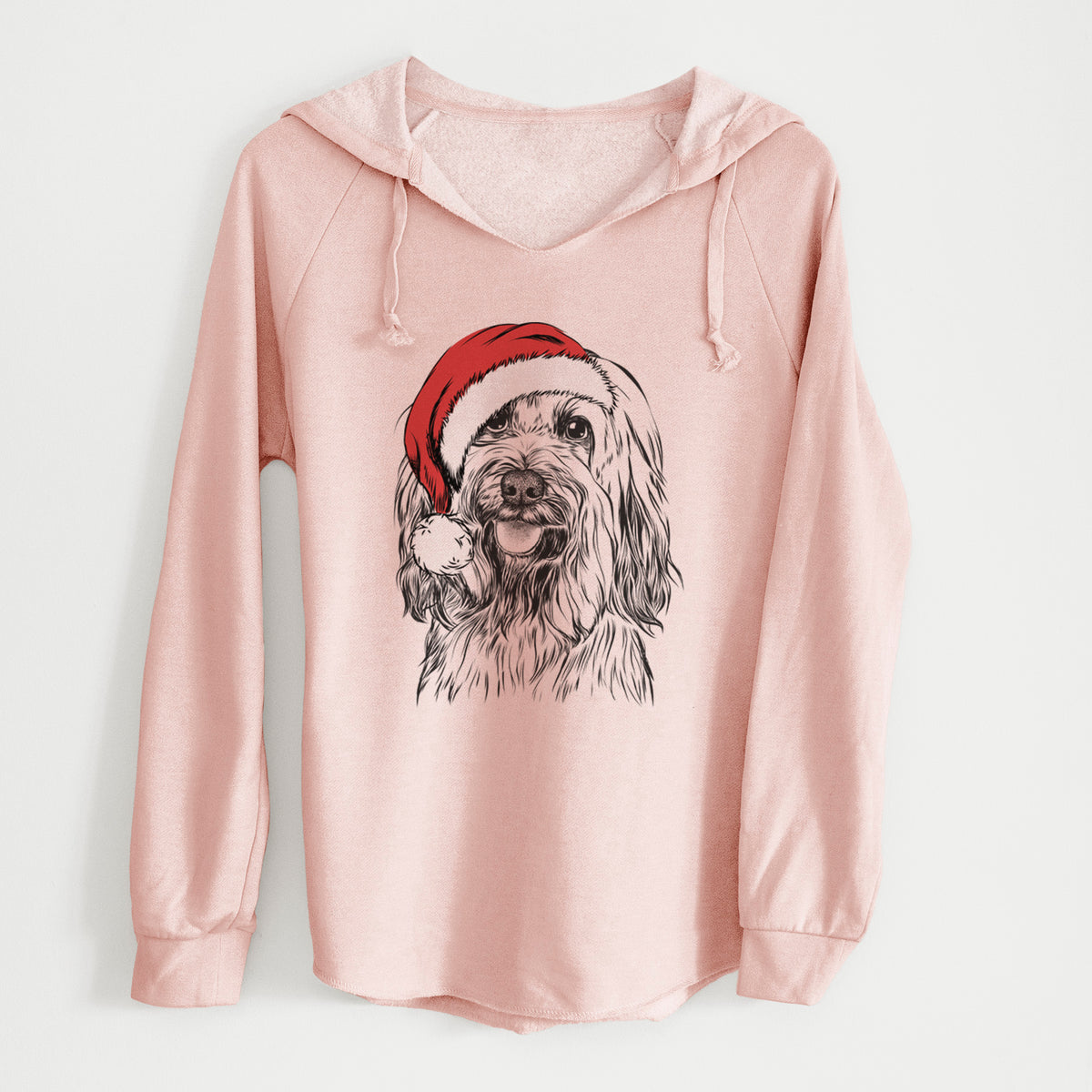 Santa Rime the Tibetan Terrier - Cali Wave Hooded Sweatshirt