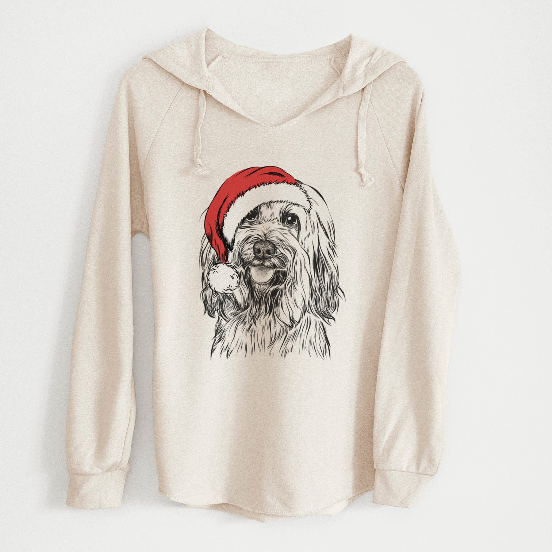 Santa Rime the Tibetan Terrier - Cali Wave Hooded Sweatshirt