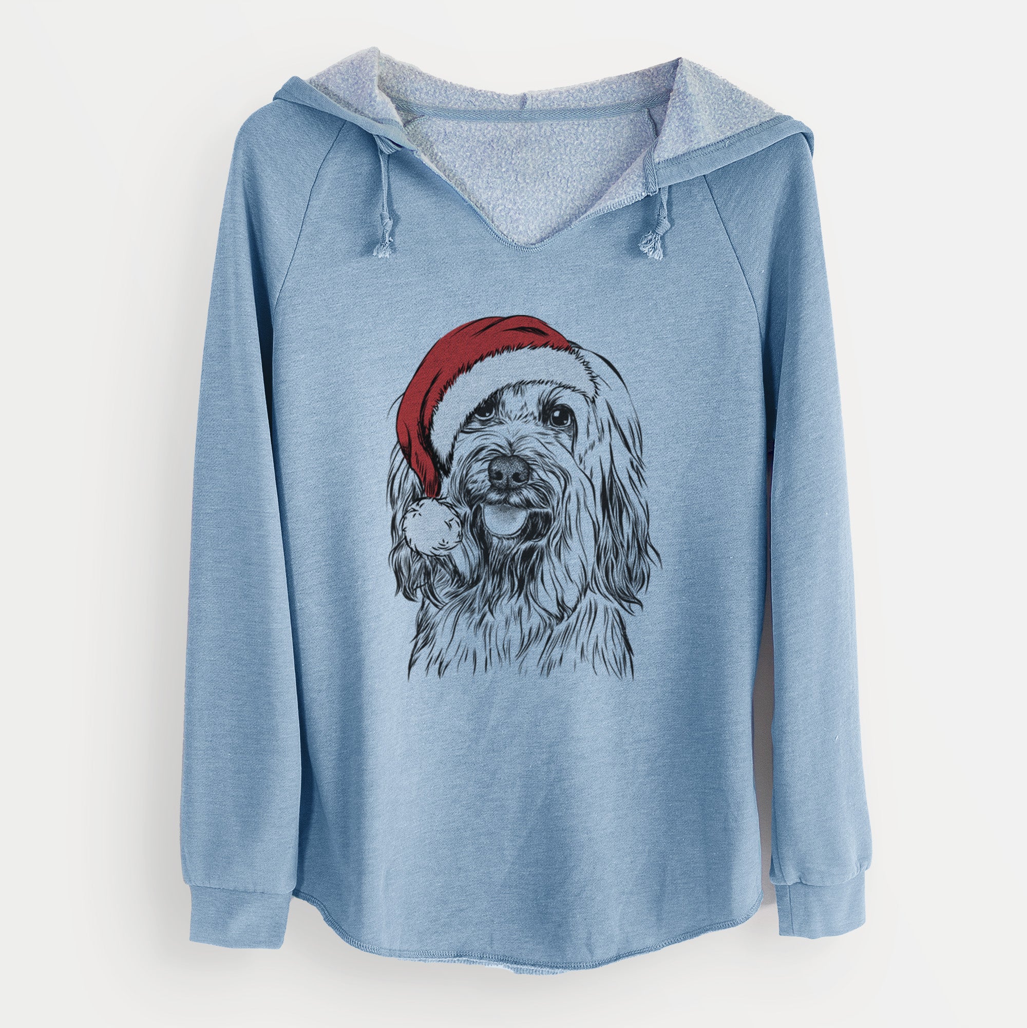 Santa Rime the Tibetan Terrier - Cali Wave Hooded Sweatshirt