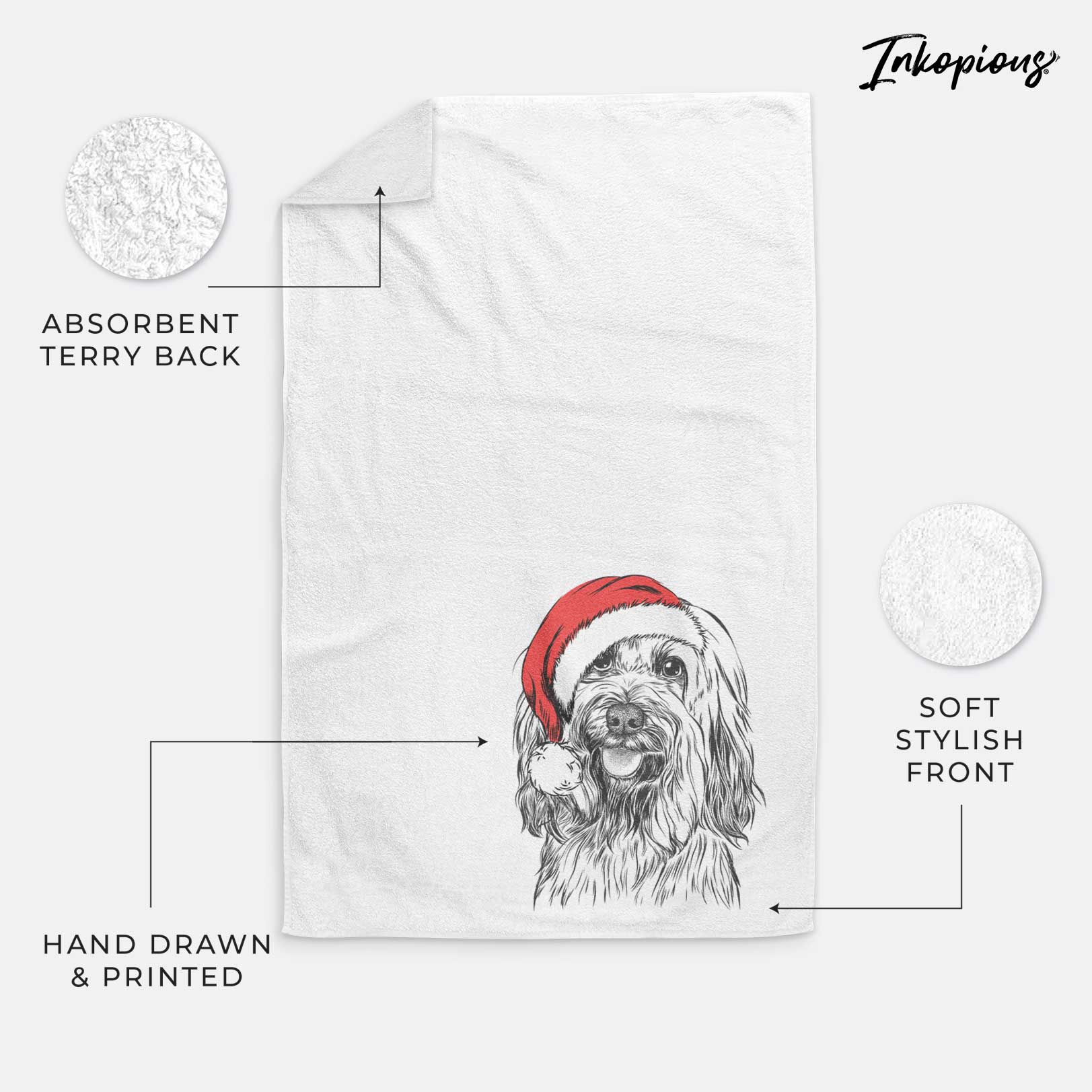 Rime the Tibetan Terrier Decorative Hand Towel