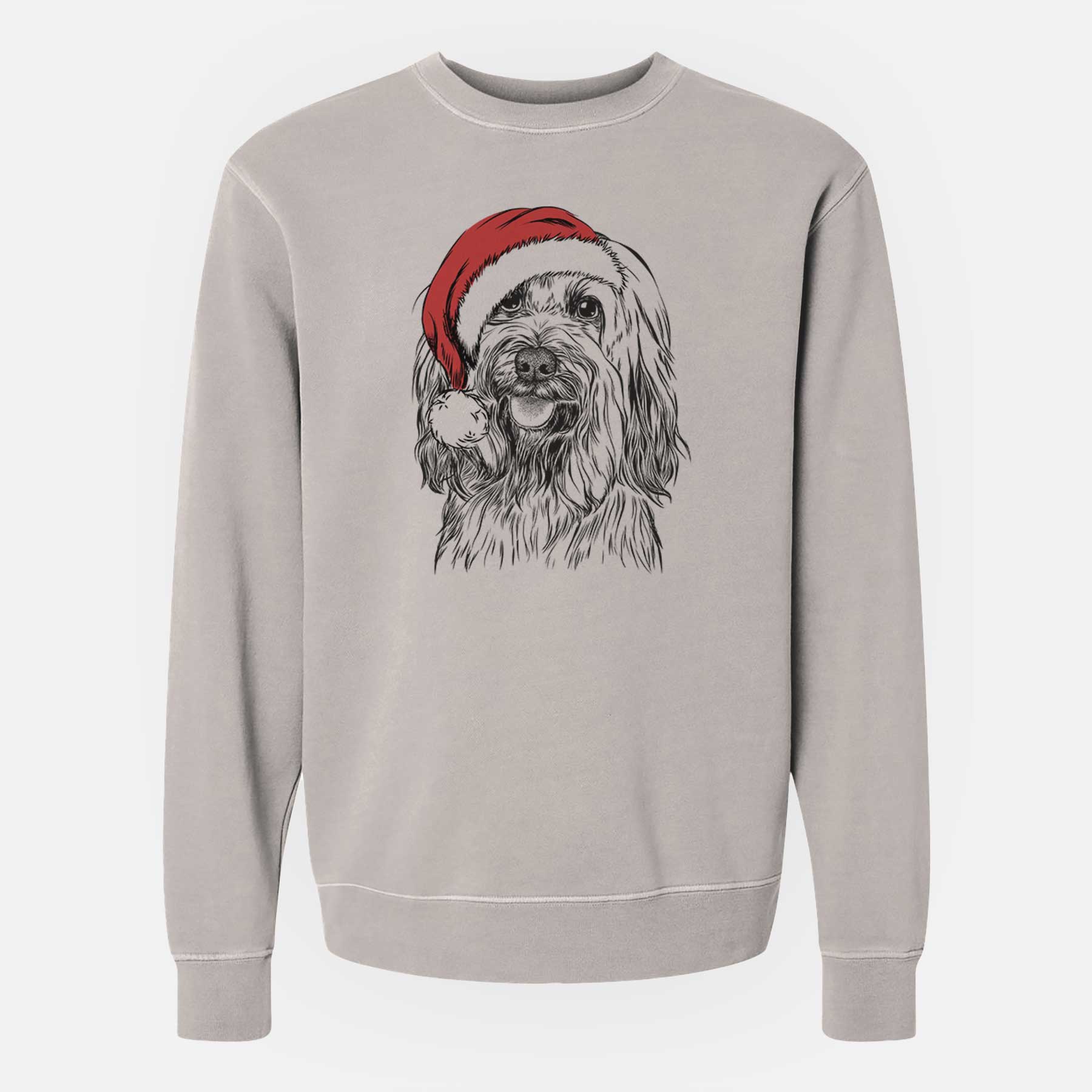 Santa Rime the Tibetan Terrier - Unisex Pigment Dyed Crew Sweatshirt