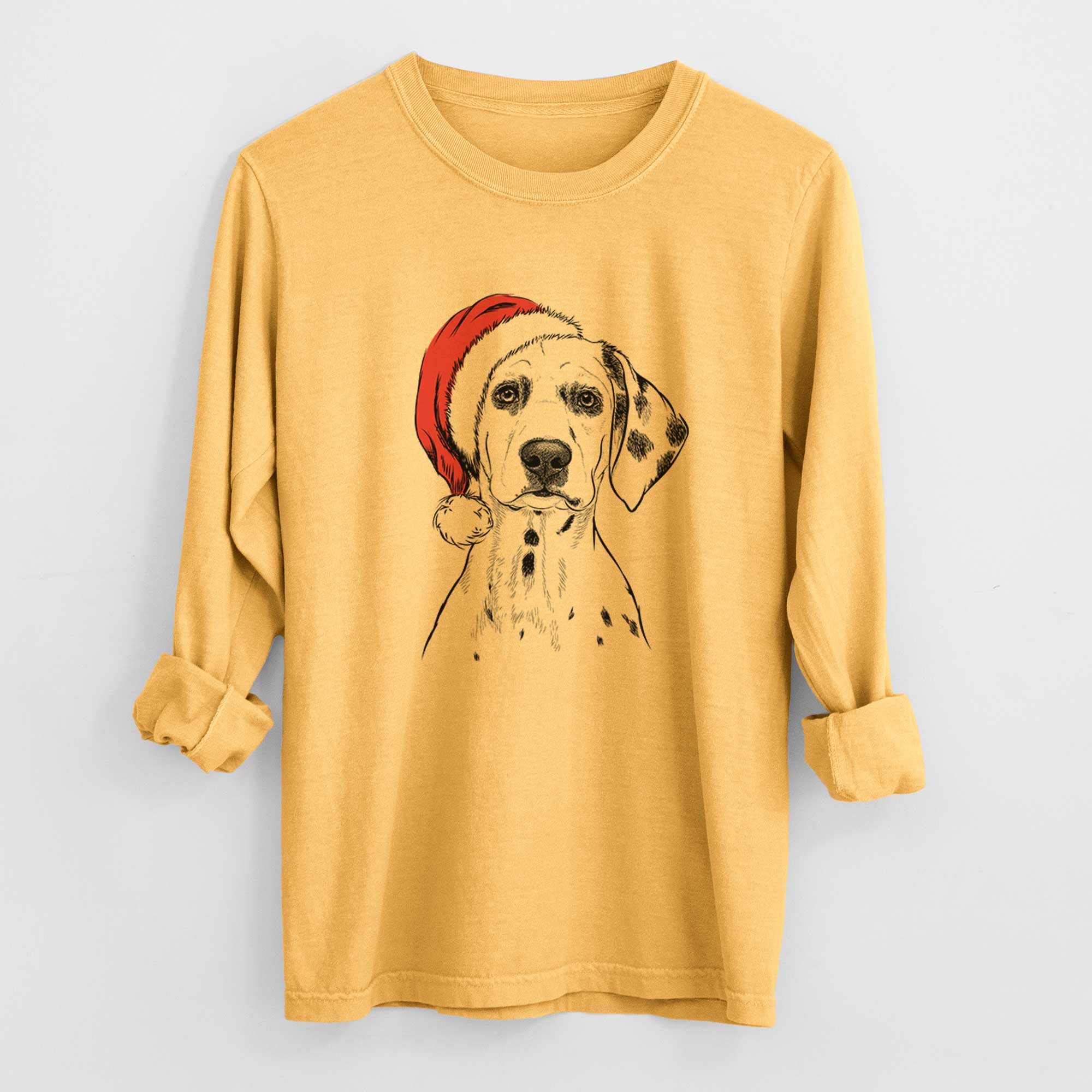 Santa Riot the Dalmatian - Heavyweight 100% Cotton Long Sleeve