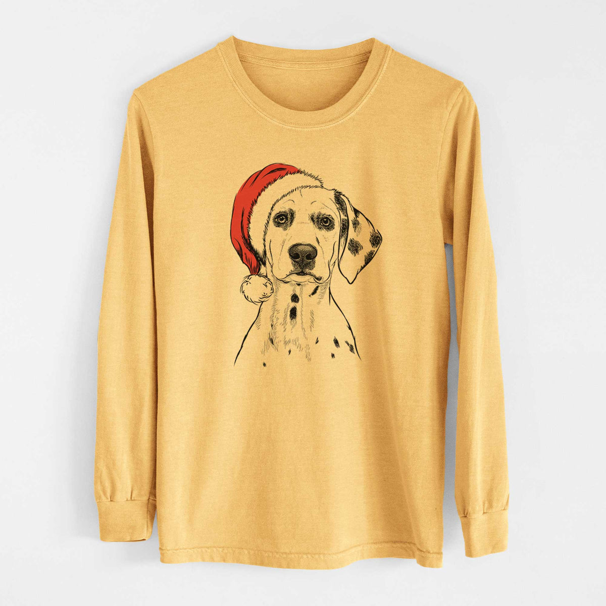 Santa Riot the Dalmatian - Heavyweight 100% Cotton Long Sleeve