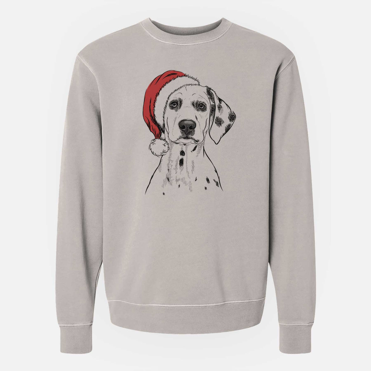 Santa Riot the Dalmatian - Unisex Pigment Dyed Crew Sweatshirt