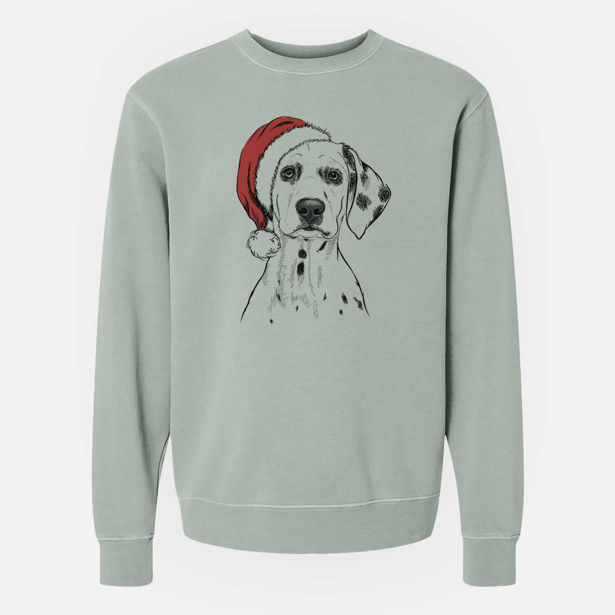 Santa Riot the Dalmatian - Unisex Pigment Dyed Crew Sweatshirt