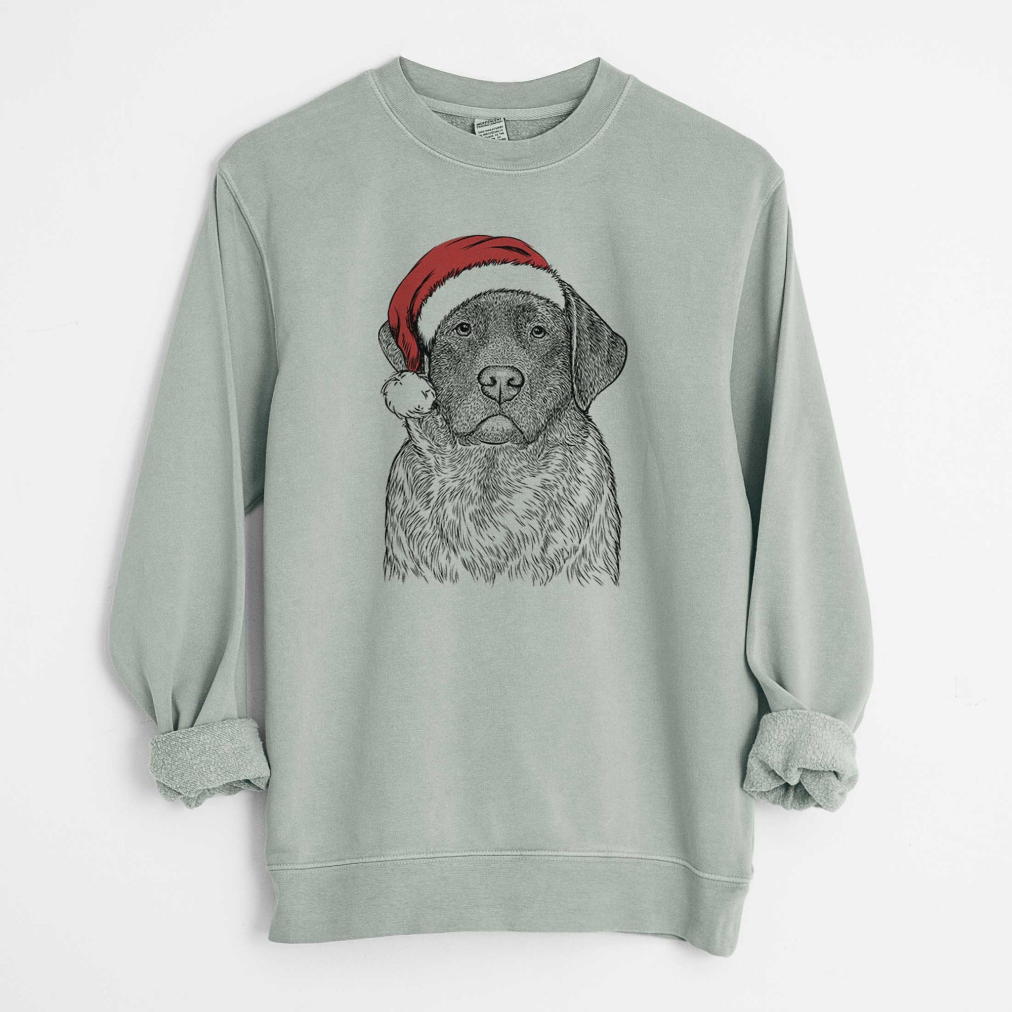 Santa River the English Labrador Retriever - Unisex Pigment Dyed Crew Sweatshirt