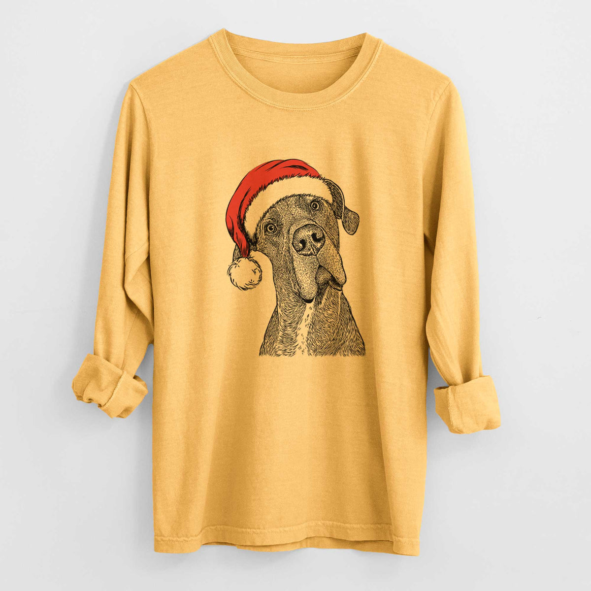Santa River the Great Dane - Heavyweight 100% Cotton Long Sleeve
