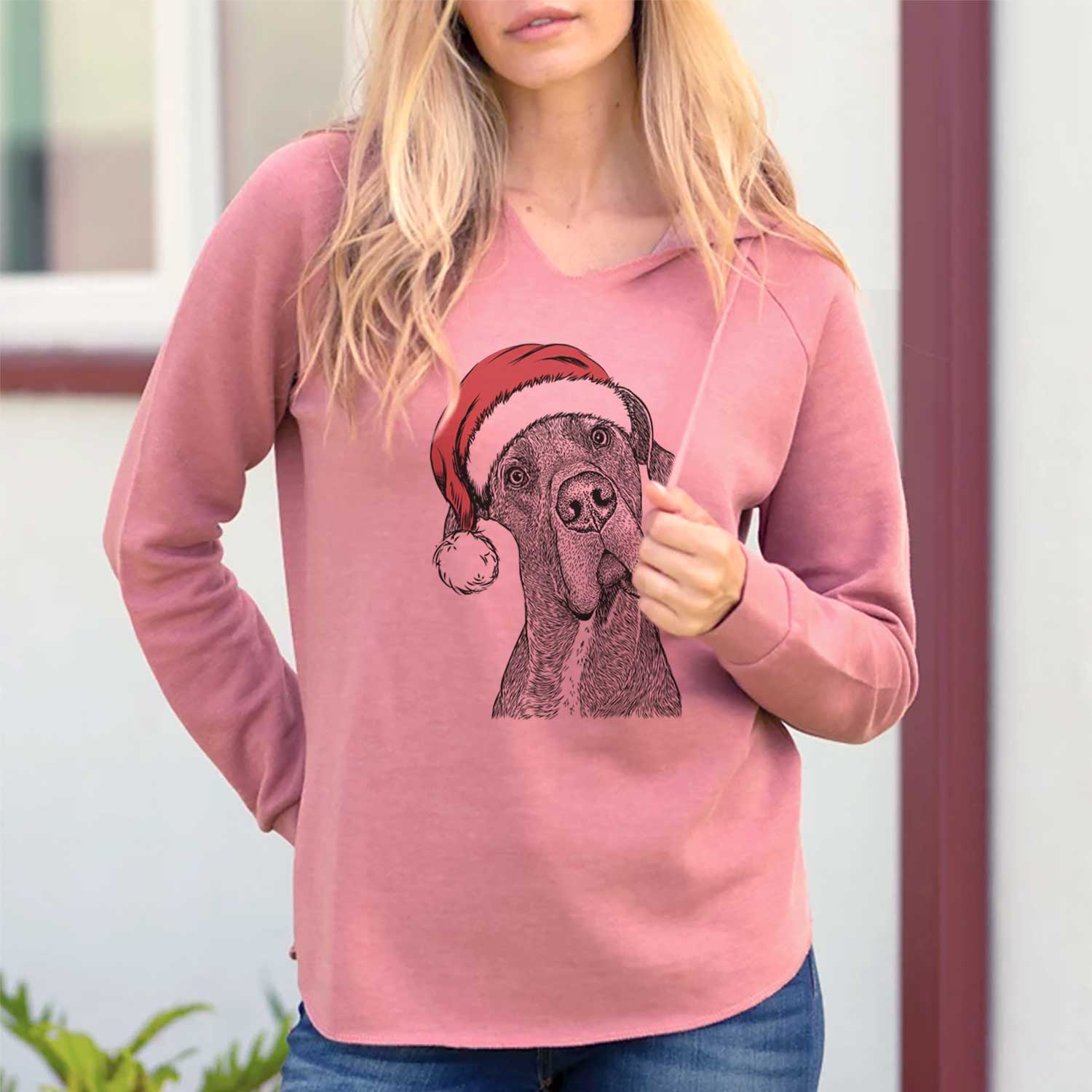 Santa River the Great Dane - Cali Wave Hooded Sweatshirt