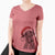 Santa River the Great Dane - Women's V-neck Shirt