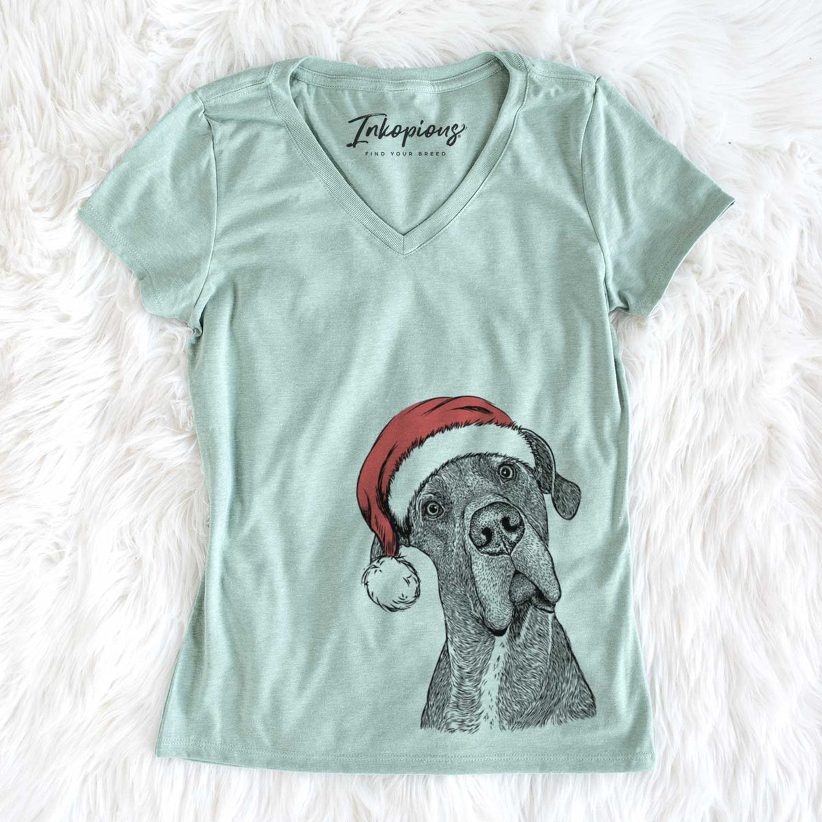 Santa River the Great Dane - Women&#39;s V-neck Shirt