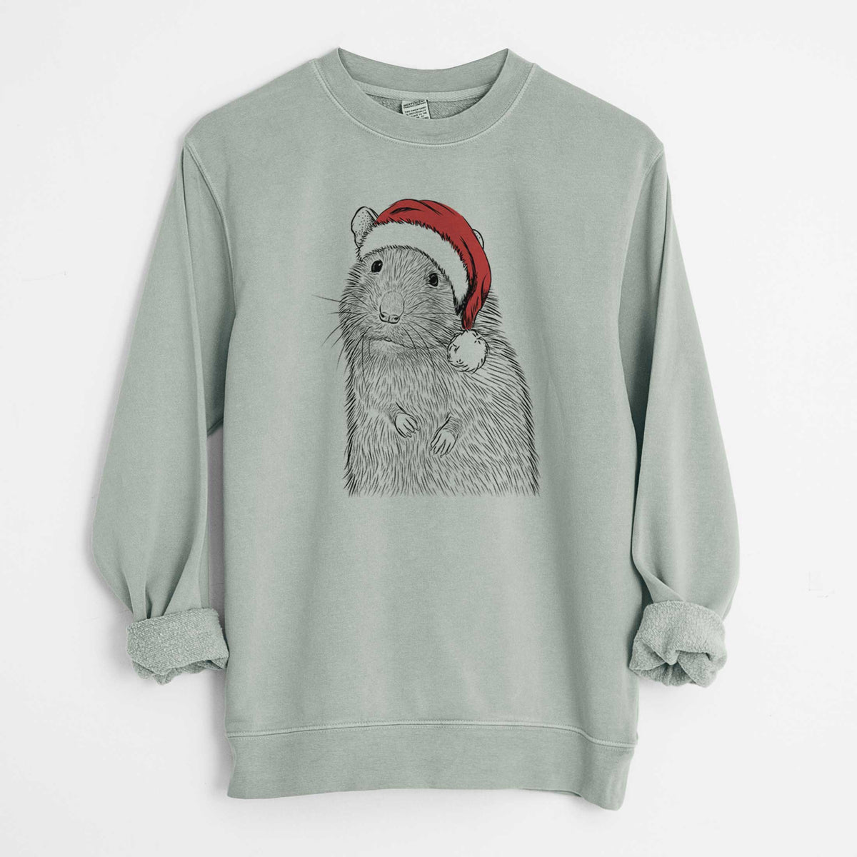 Santa Rizzo the Rat - Unisex Pigment Dyed Crew Sweatshirt