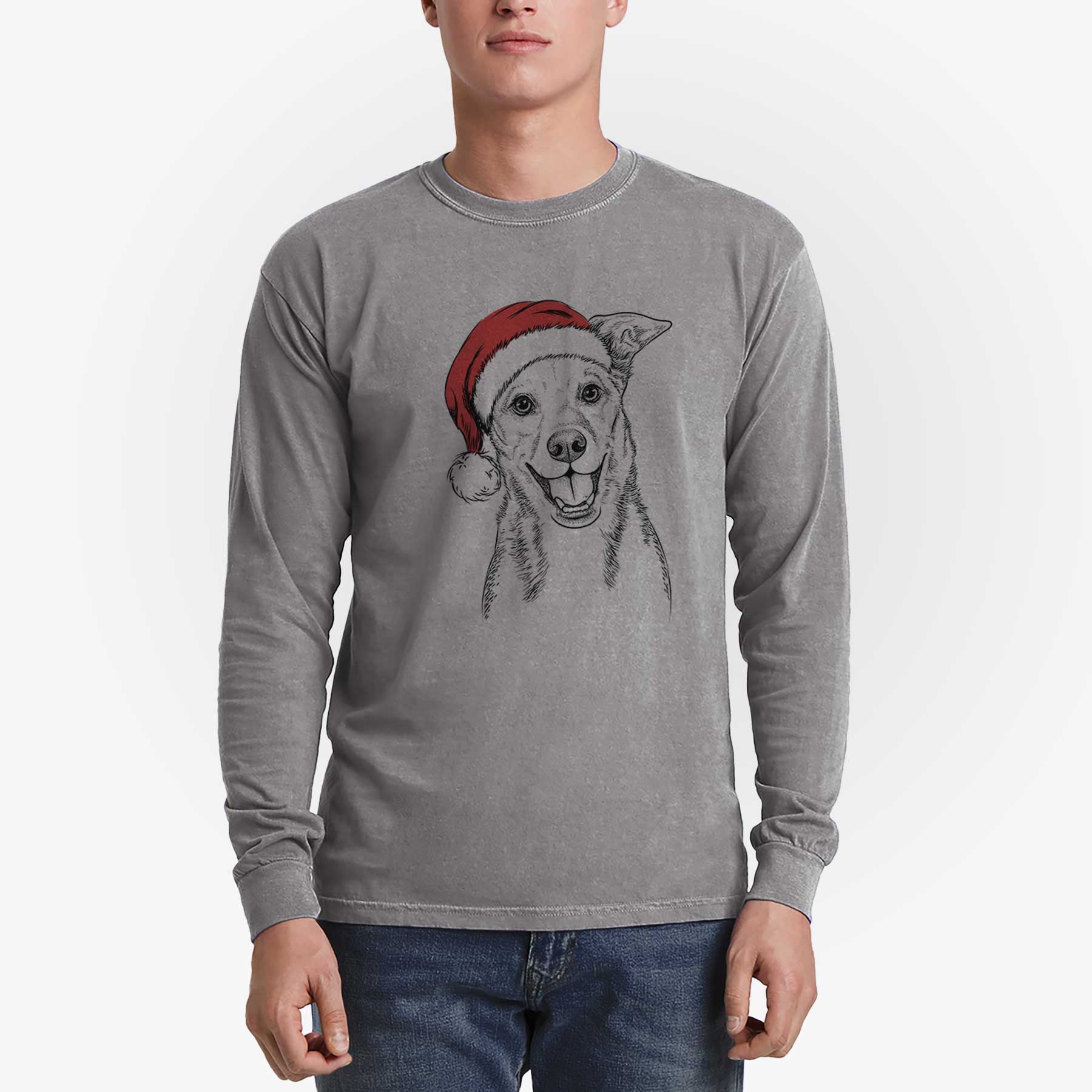 Santa Rocco the Mixed Breed - Heavyweight 100% Cotton Long Sleeve