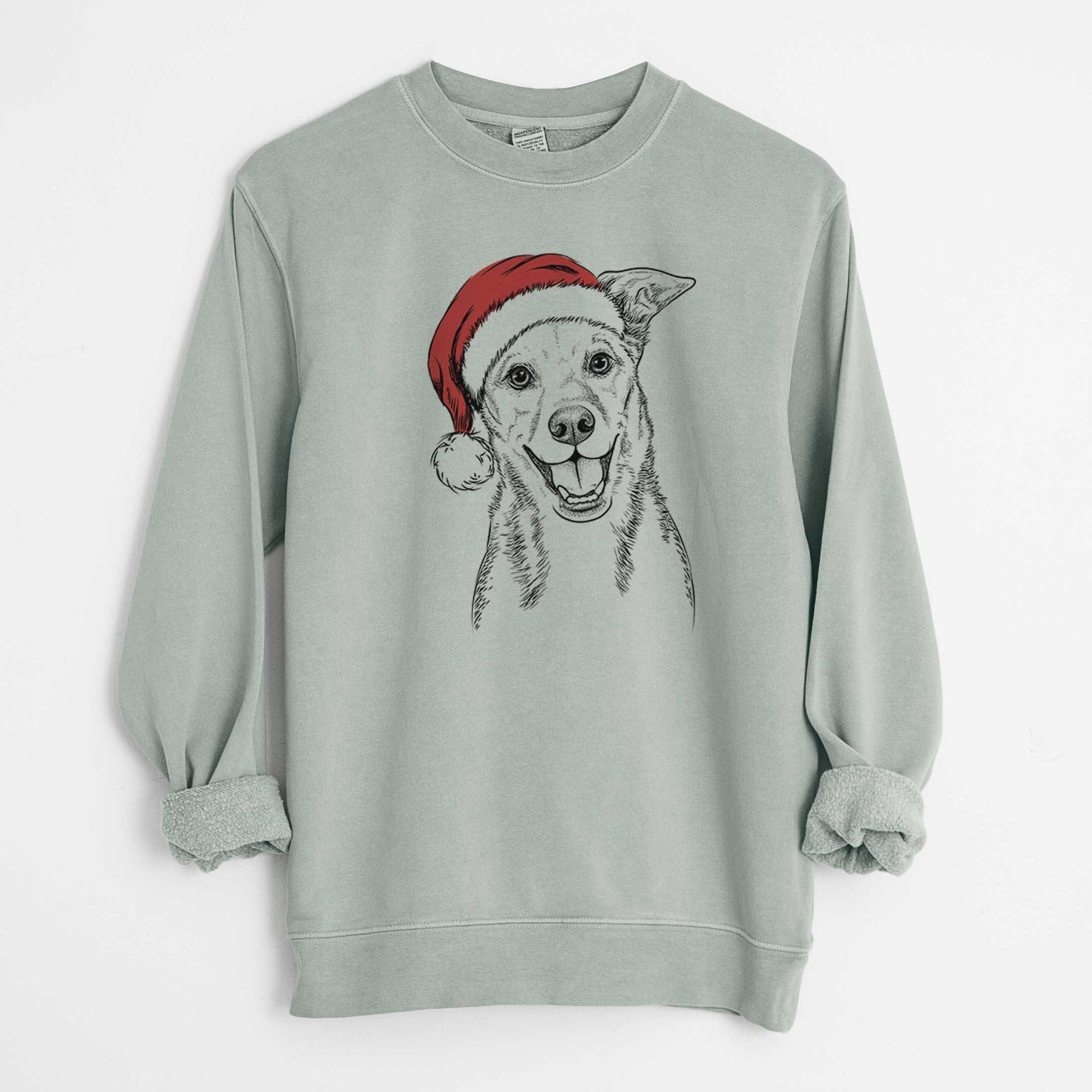 Santa Rocco the Mixed Breed - Unisex Pigment Dyed Crew Sweatshirt